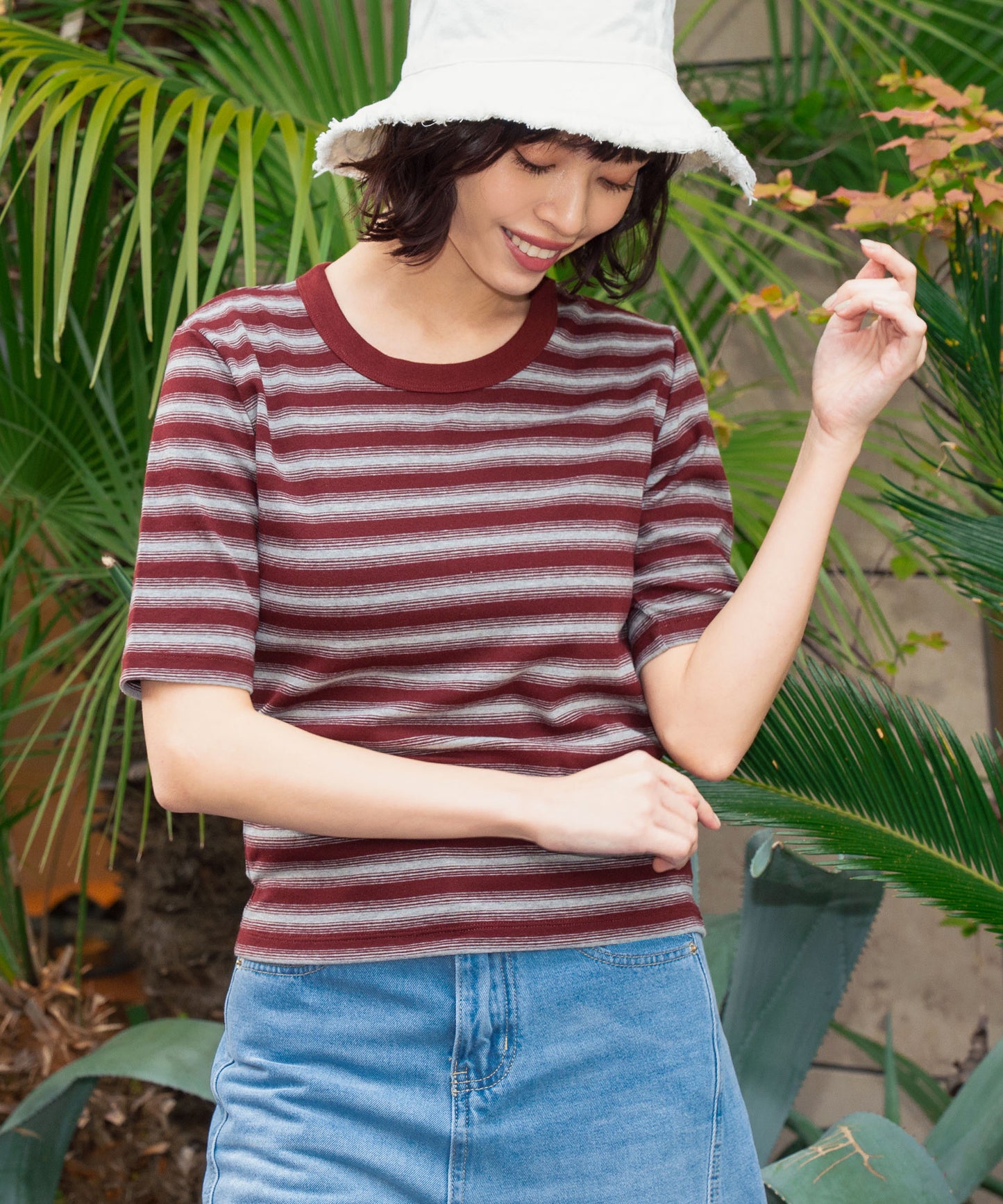 ボーダー フライス コンパクト 半袖 Tシャツ 853-5976