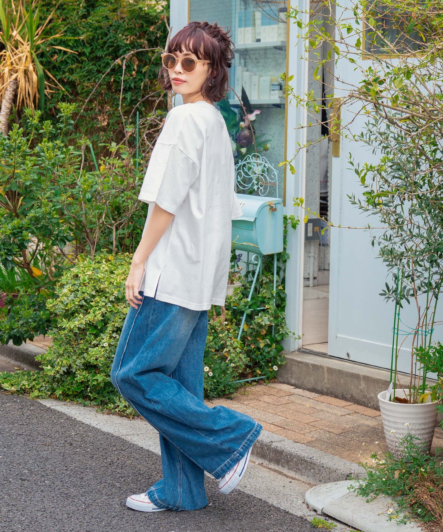 国旗 ロゴ ワンポイント 刺繍 ビッグ Tシャツ 853-5979