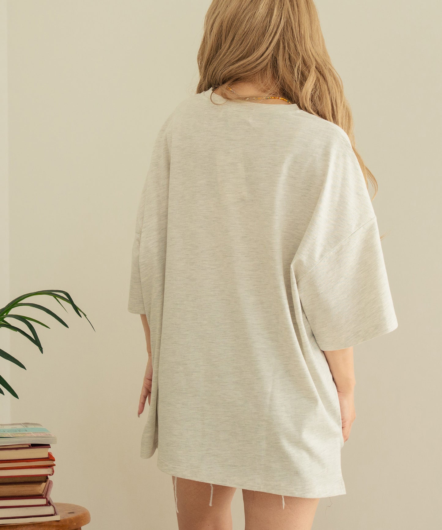 オイスター プリント 半袖 オーバーサイズ Tシャツ 853-6024
