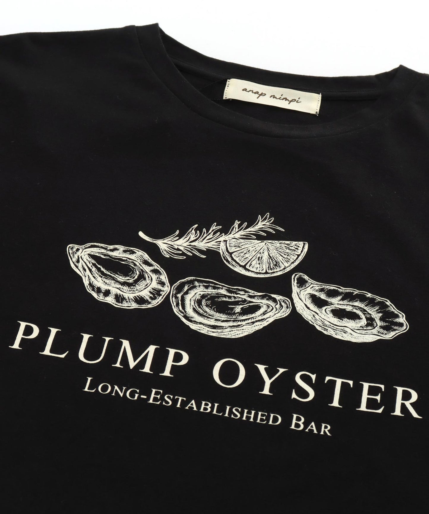 オイスター プリント 半袖 オーバーサイズ Tシャツ 853-6024