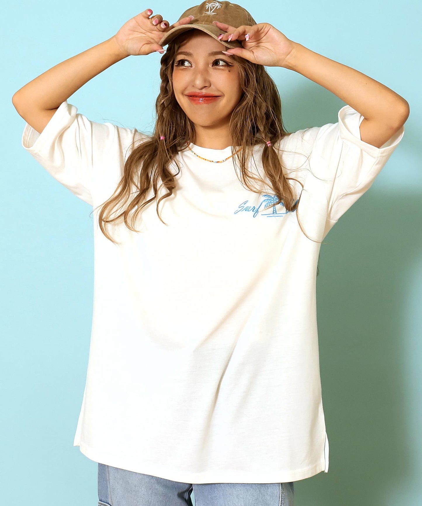 サーフ プレート メッセージ カラー ロゴ 刺繍 Tシャツ 853-6026