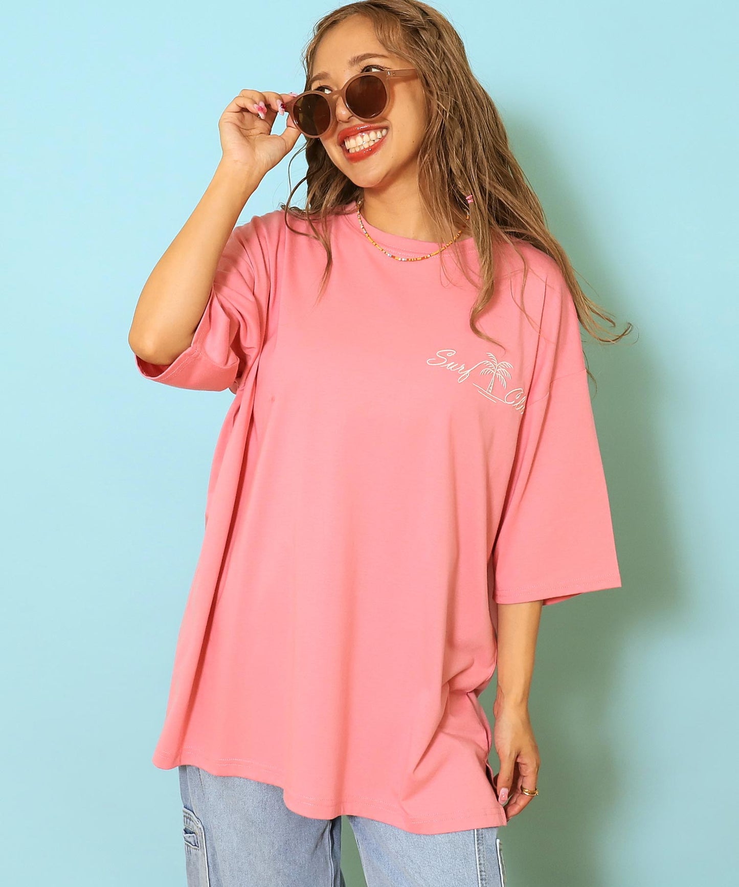 サーフ プレート メッセージ カラー ロゴ 刺繍 Tシャツ 853-6026