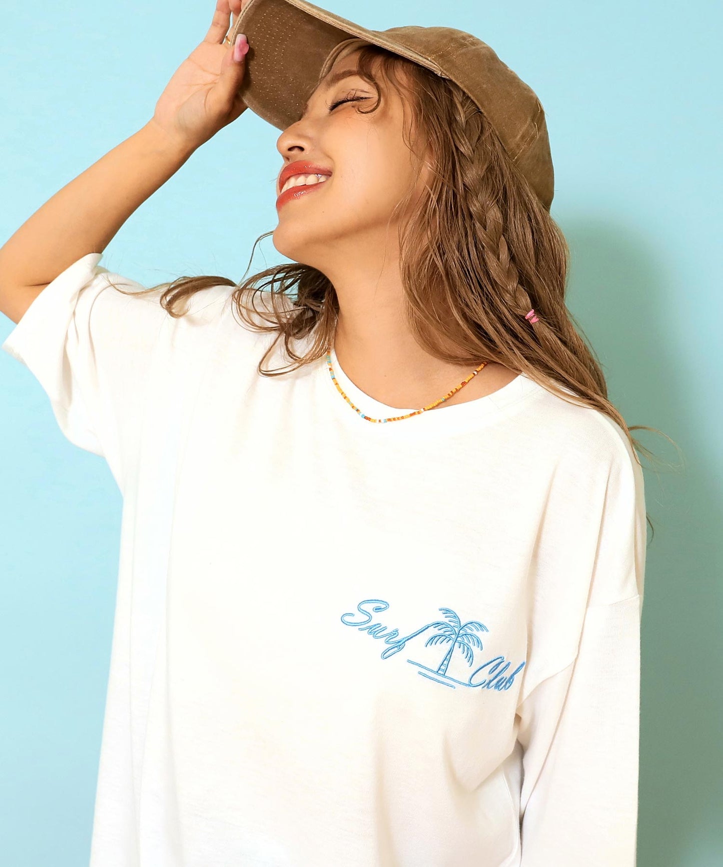 サーフ プレート メッセージ カラー ロゴ 刺繍 Tシャツ 853-6026