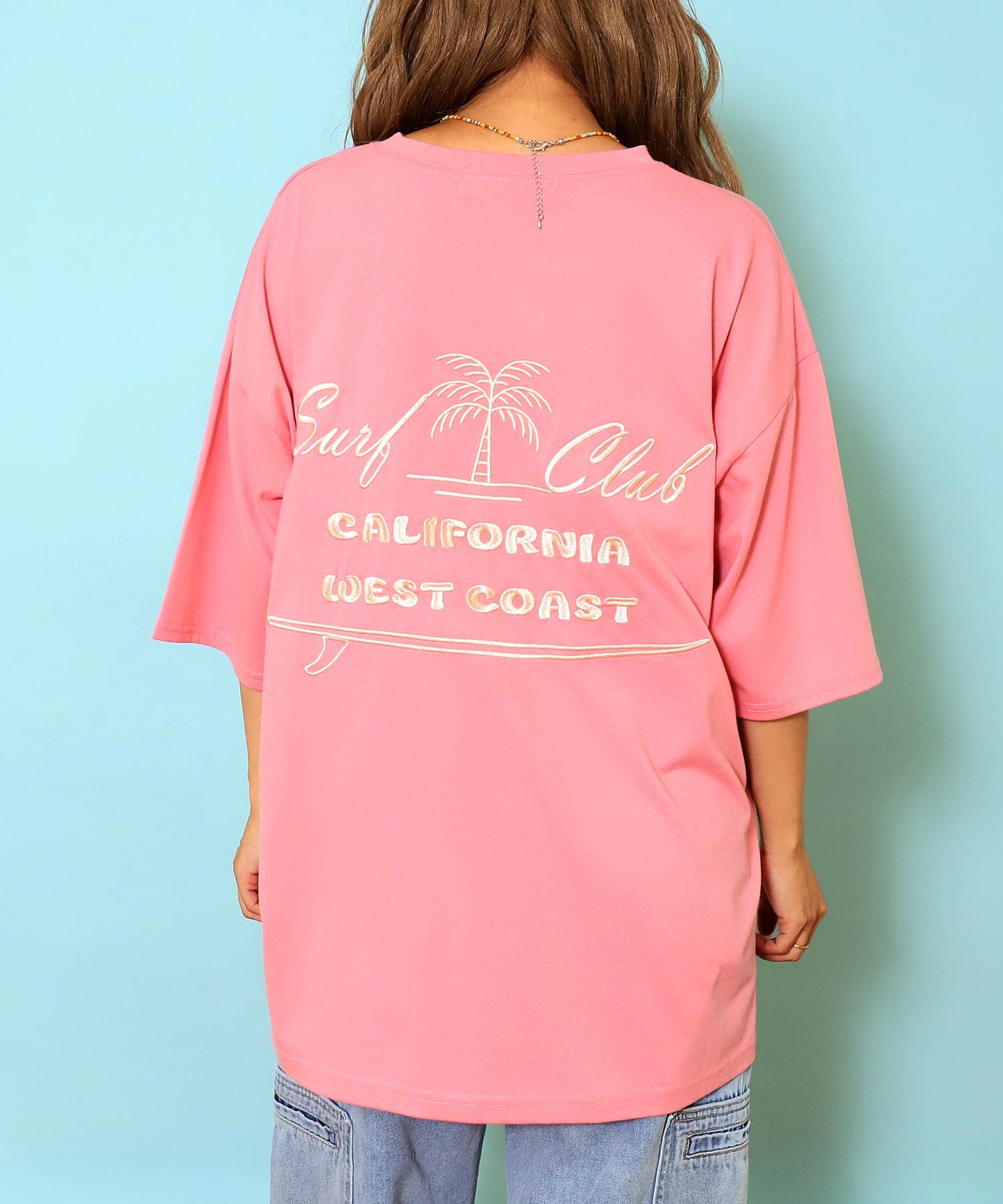 サーフ プレート メッセージ カラー ロゴ 刺繍 Tシャツ 853-6026