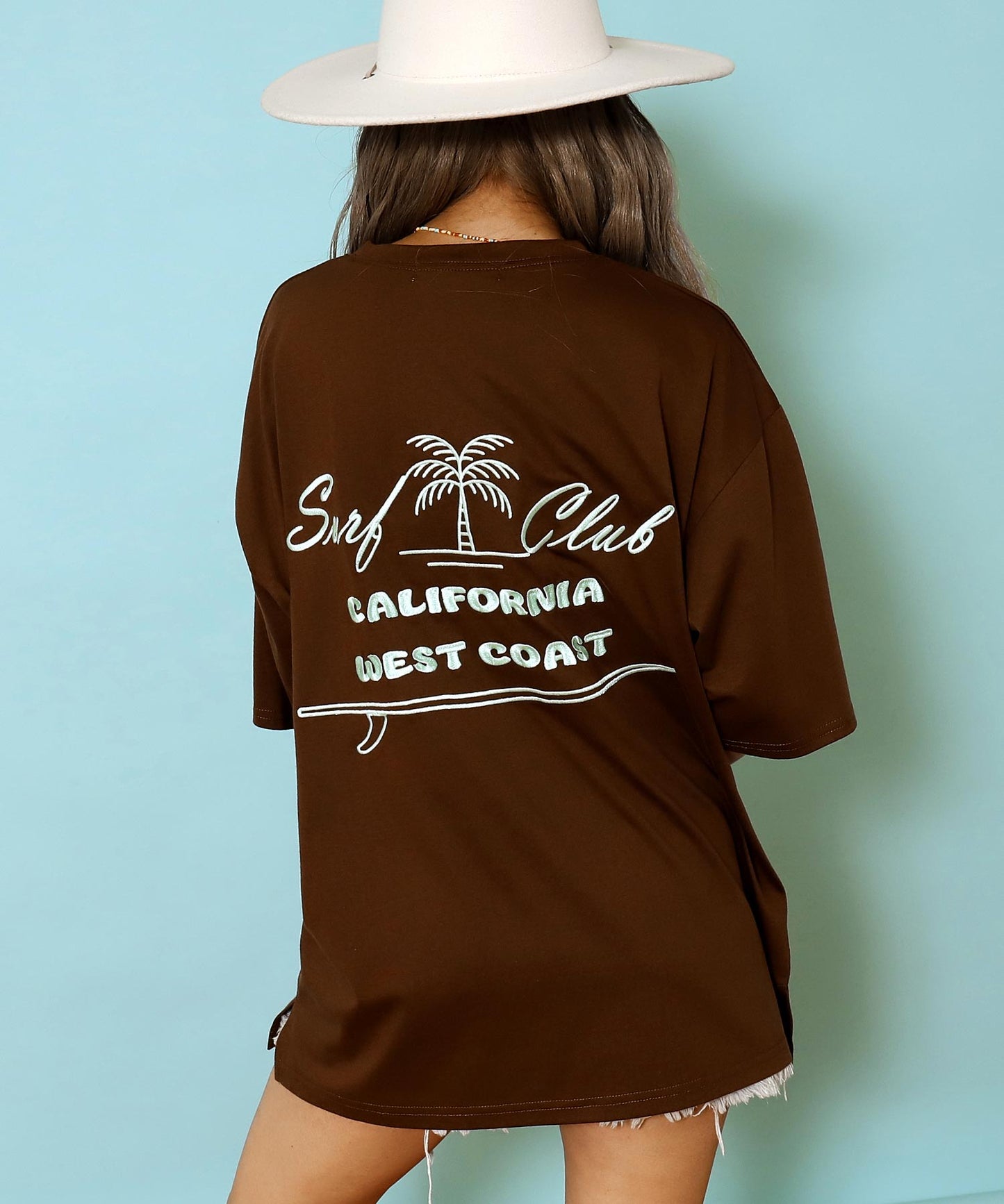 サーフ プレート メッセージ カラー ロゴ 刺繍 Tシャツ 853-6026