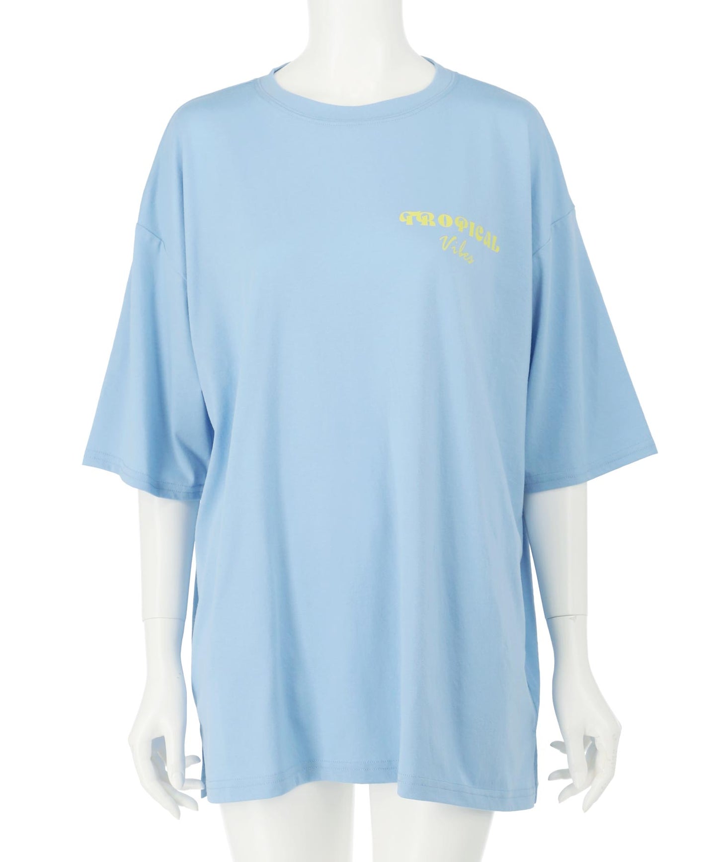 カラー パームツリー プリント オーバーサイズ Tシャツ 853-6027
