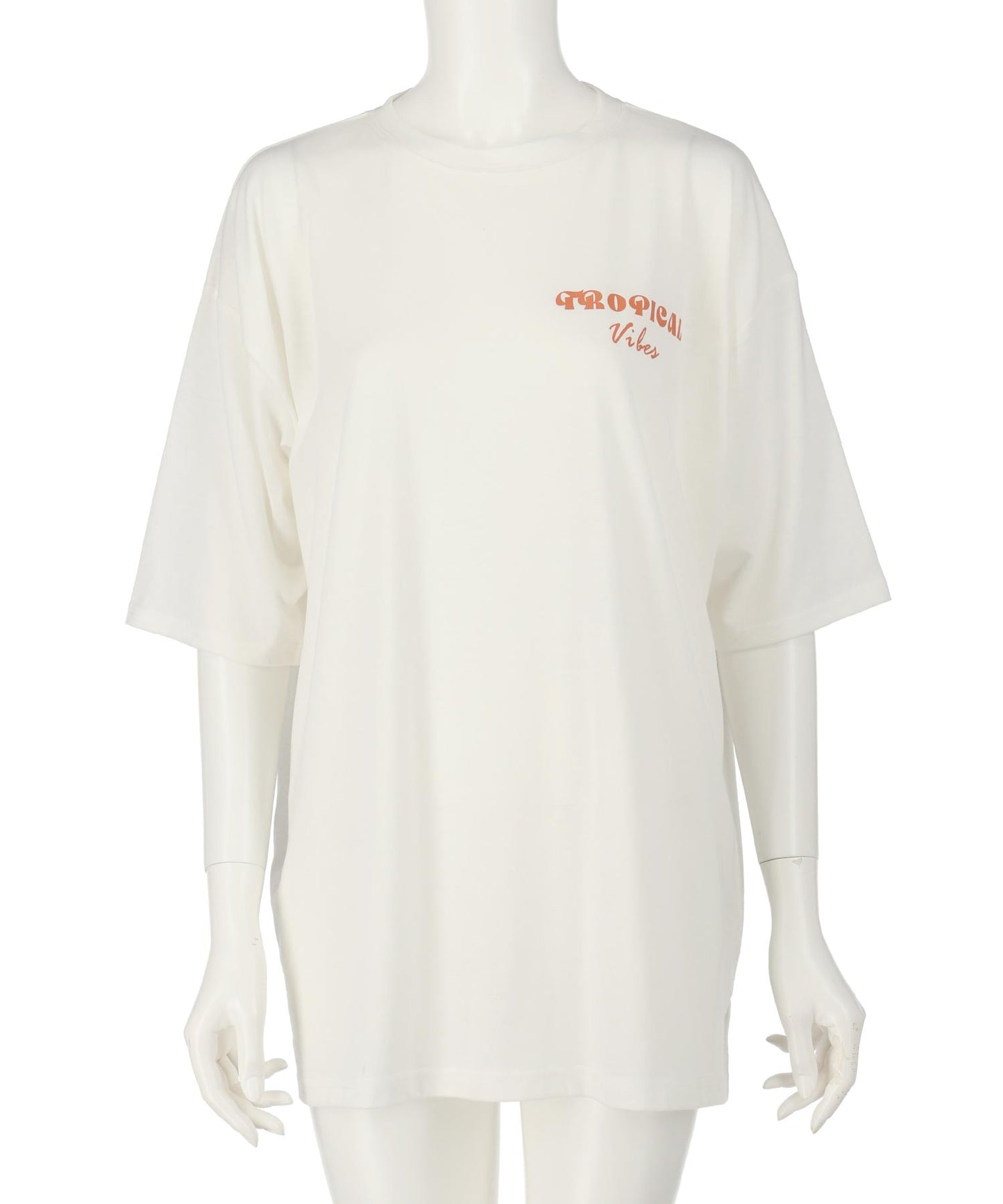 カラー パームツリー プリント オーバーサイズ Tシャツ 853-6027