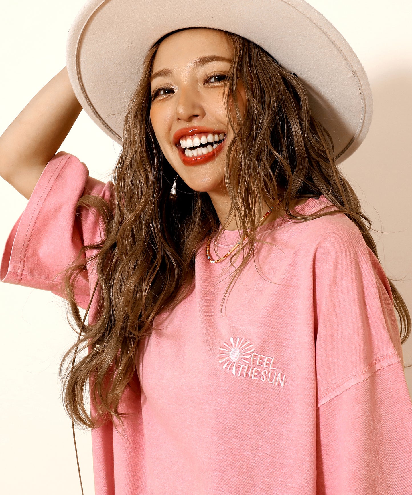 ピグメント 加工 刺繍 カット オフ Tシャツ 853-6042