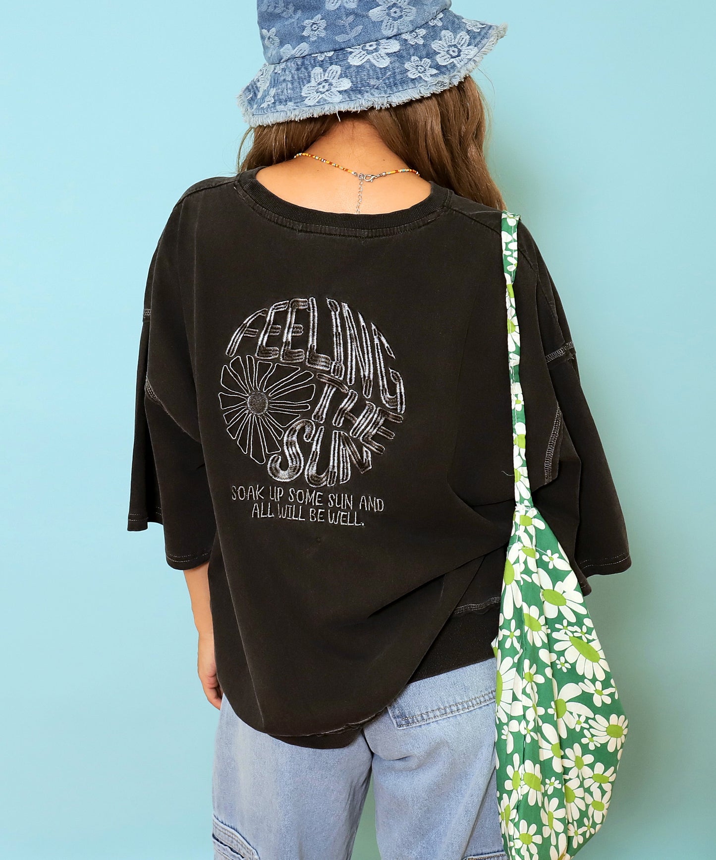 ピグメント 加工 刺繍 カット オフ Tシャツ 853-6042