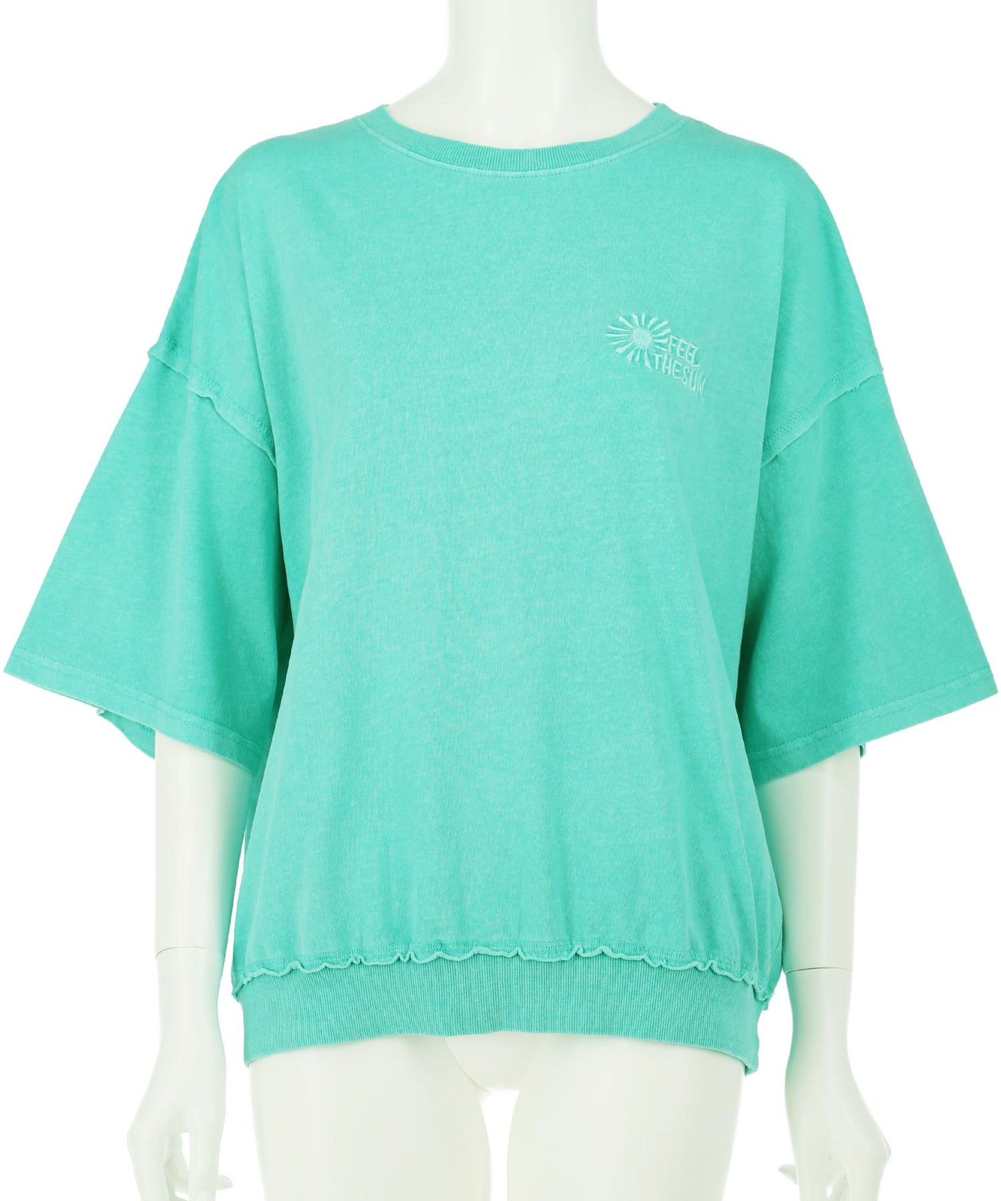 ピグメント 加工 刺繍 カット オフ Tシャツ 853-6042