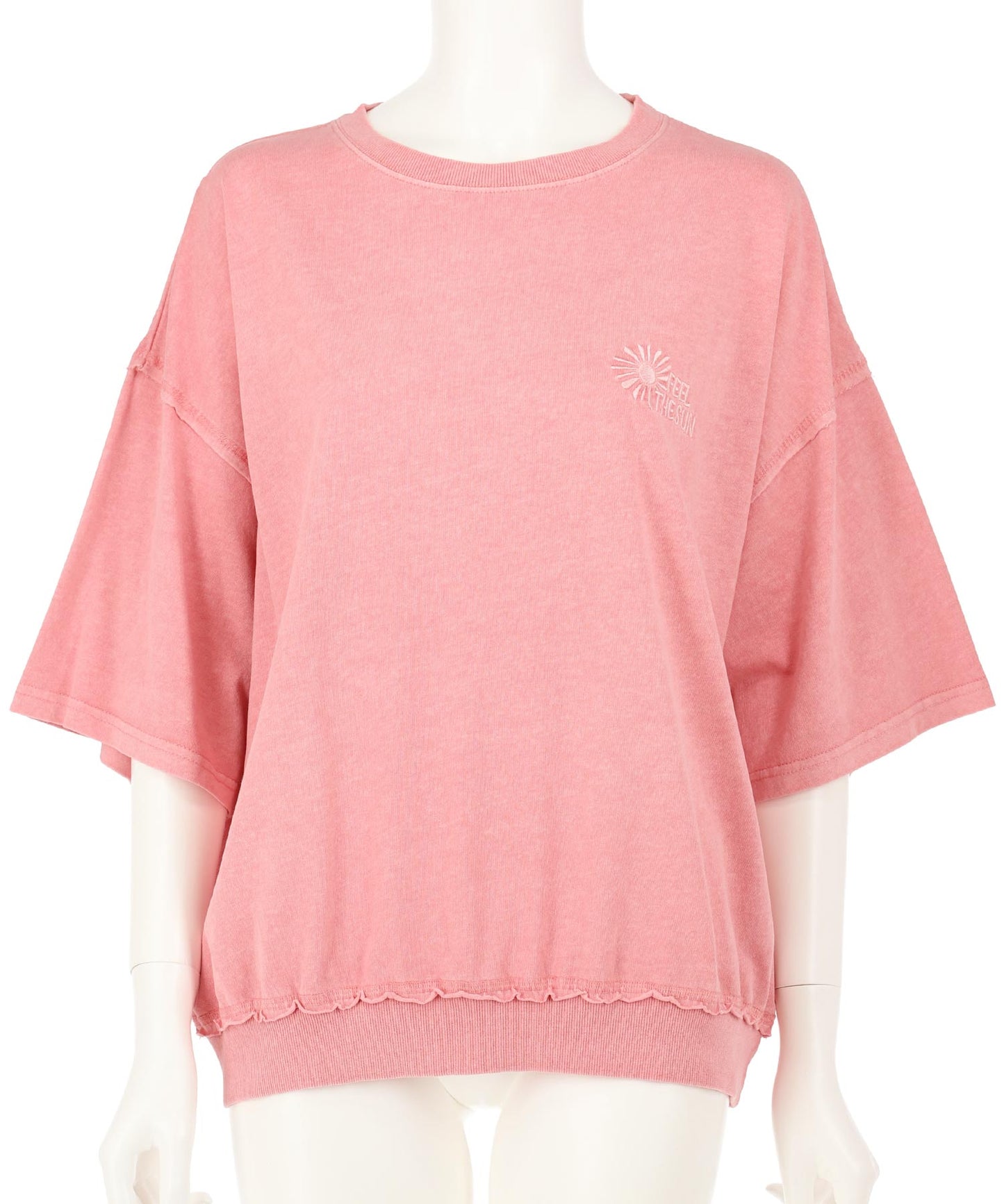 ピグメント 加工 刺繍 カット オフ Tシャツ 853-6042