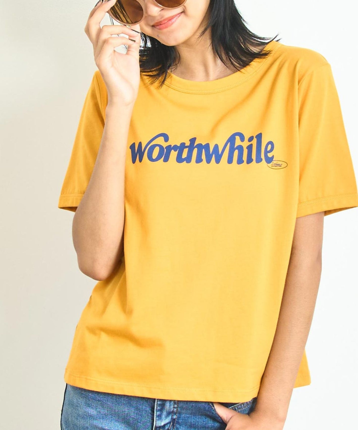 カラー ロゴ プリント コンパクト Tシャツ 853-6044