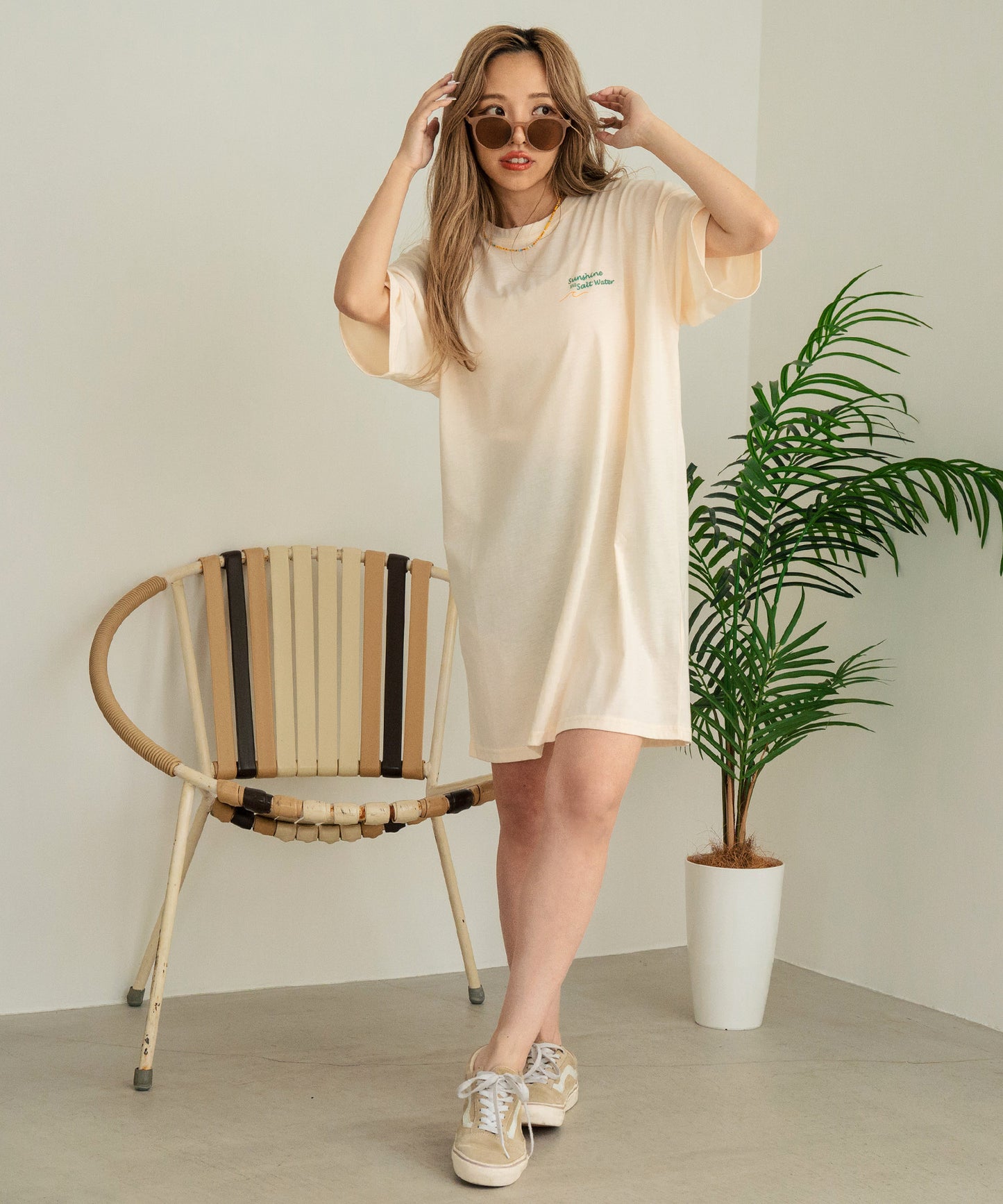SUN & SEA サーフ プリント ビッグ Tシャツ ワンピース 857-5969