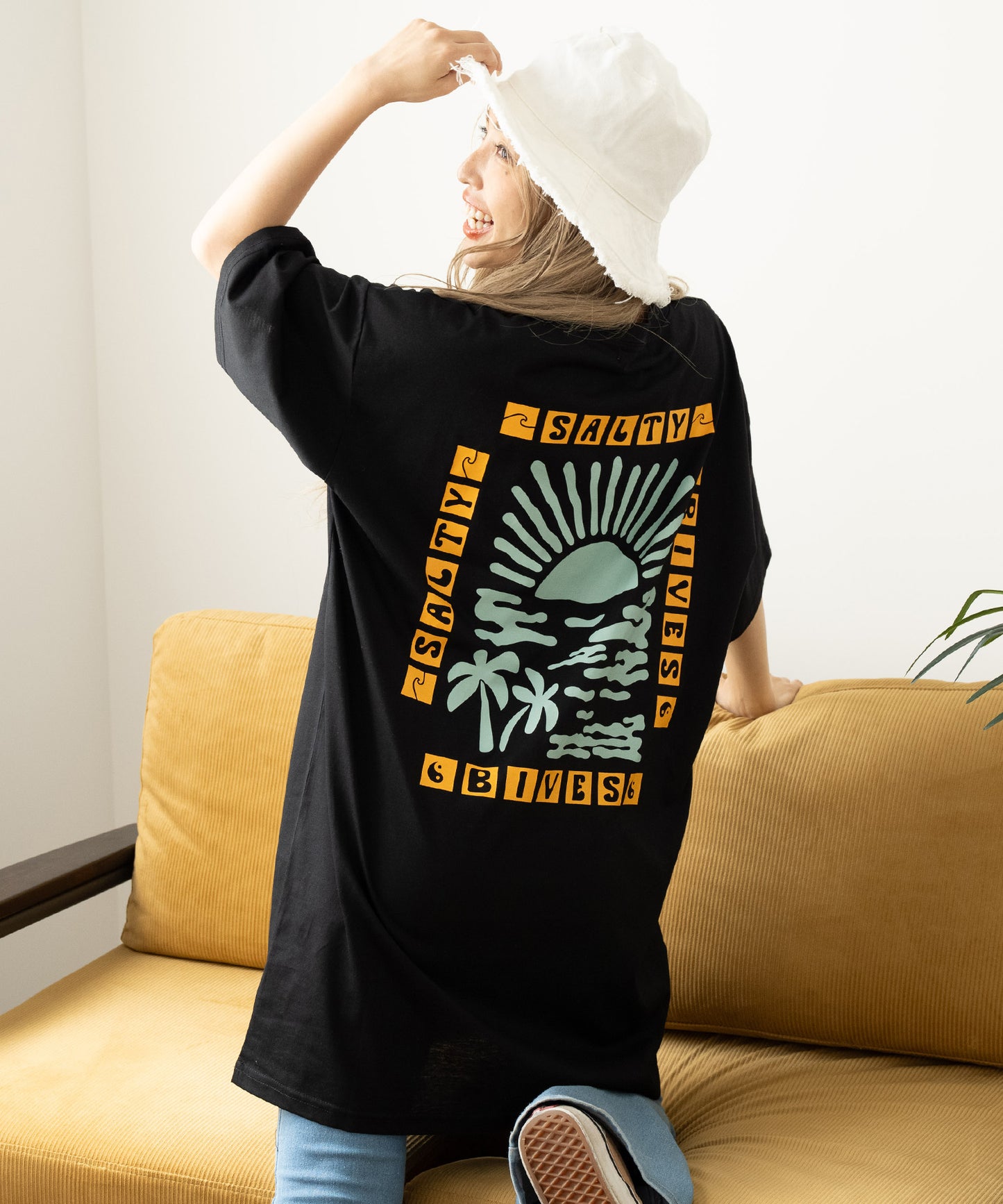 SUN & SEA サーフ プリント ビッグ Tシャツ ワンピース 857-5969