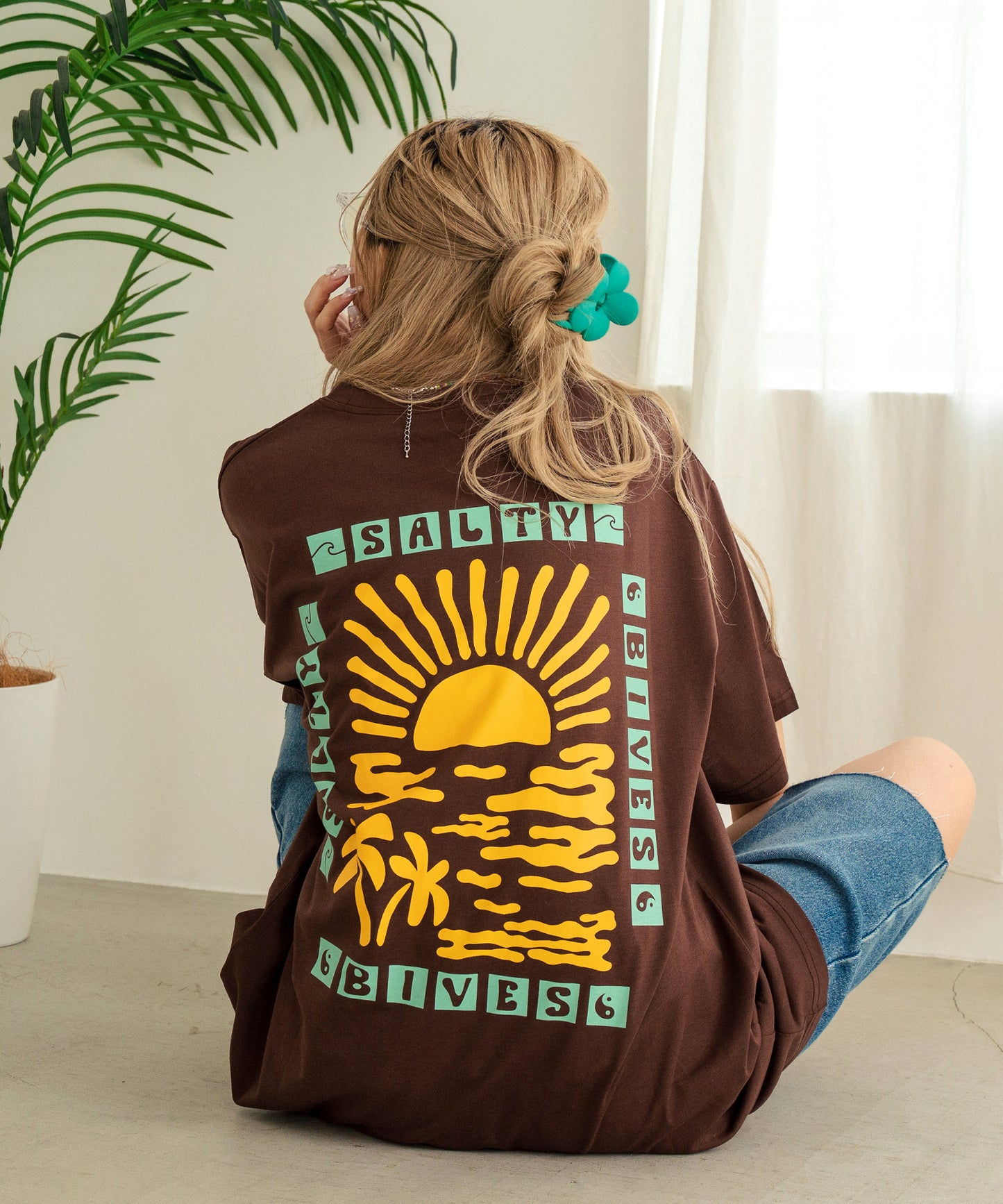 SUN & SEA サーフ プリント ビッグ Tシャツ ワンピース 857-5969
