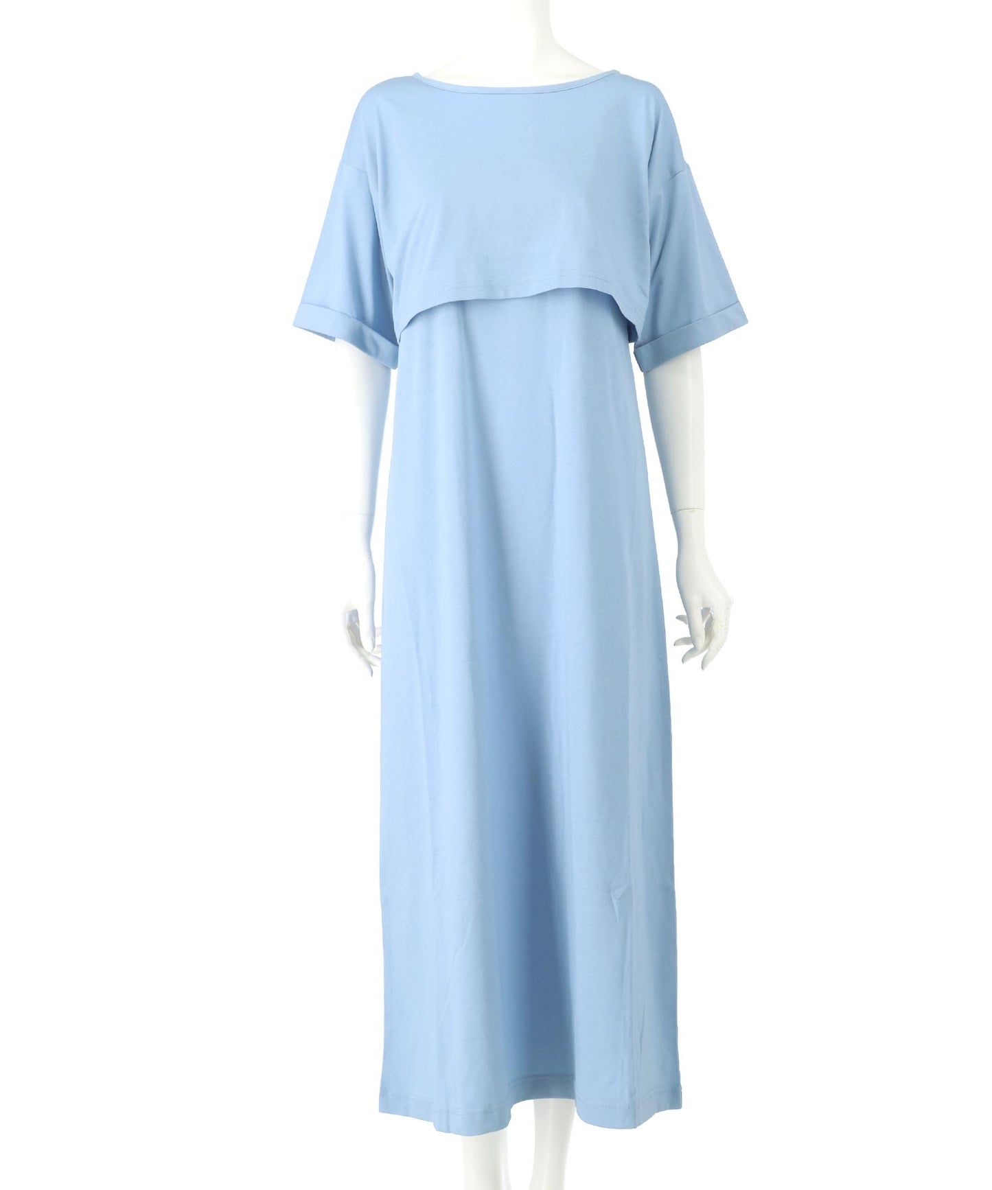 【セット】バックオープン ショート丈 Tシャツ & キャミソール ワンピース セット 857-5971