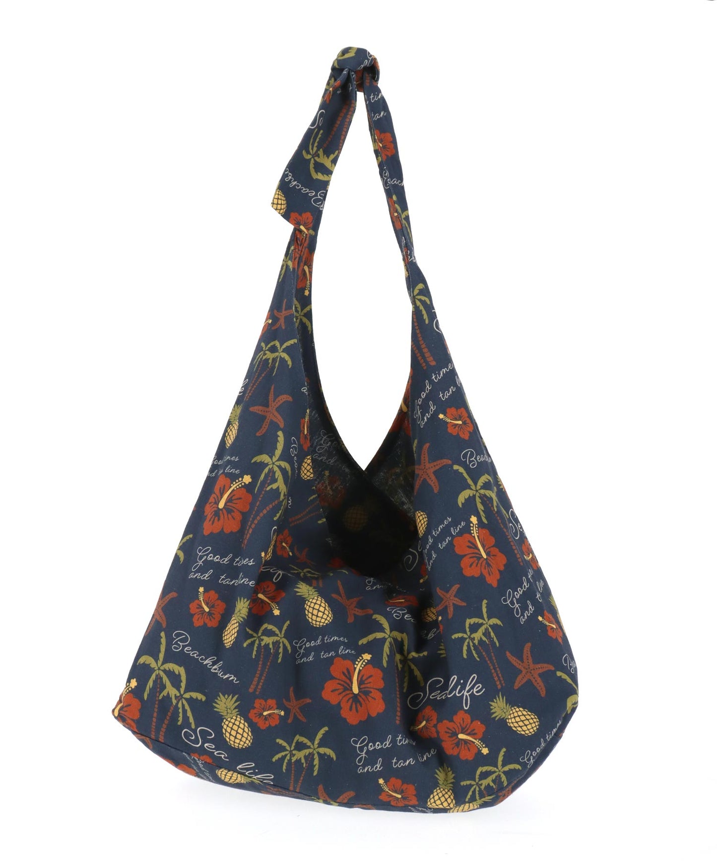 リネンライク アロハ柄 2WAY ショルダー バック 859-6035