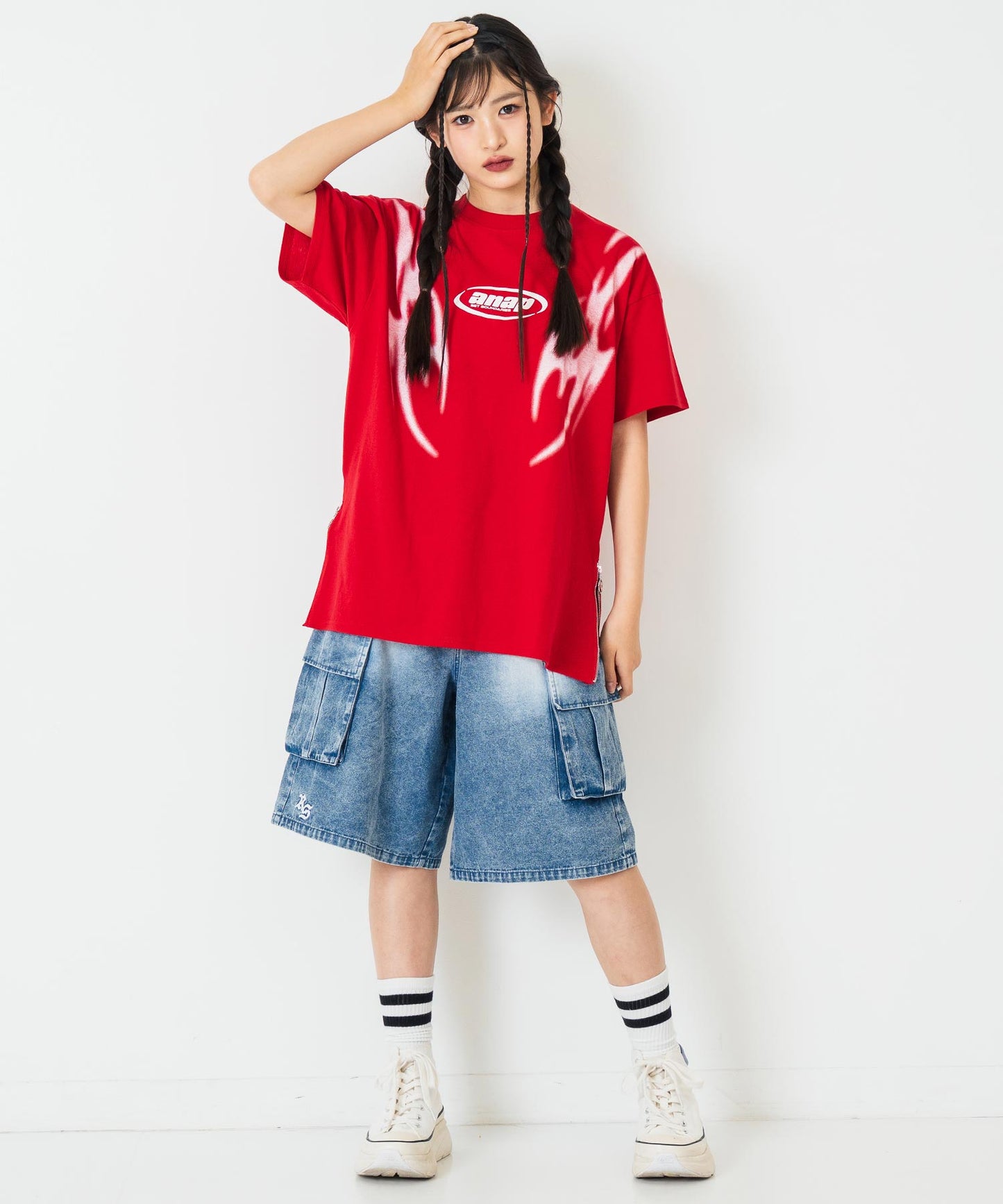 ANAPR+S カーゴデニムハーフパンツ【ユニセックス】 912-7720