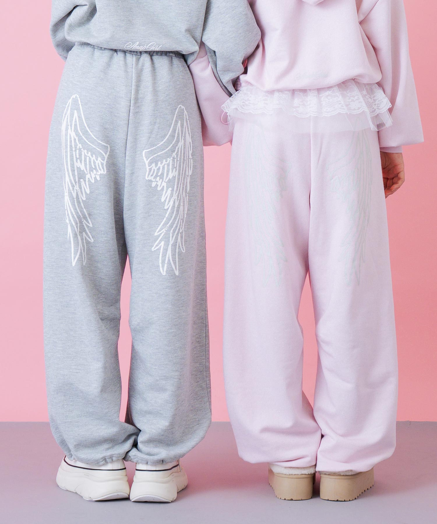 エンジェル羽 ラメ スウェット パンツ 【別売りセットアップ】 912