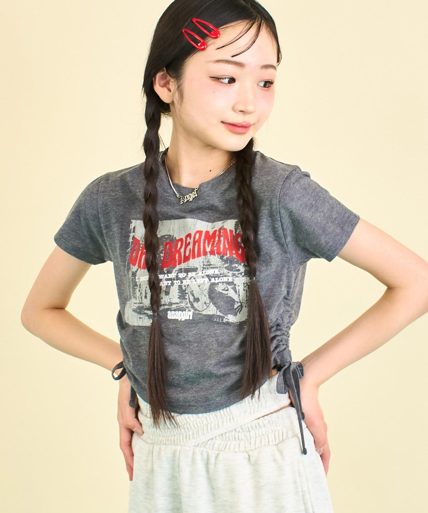 サイド シャーリング ロック Tシャツ 913-7660