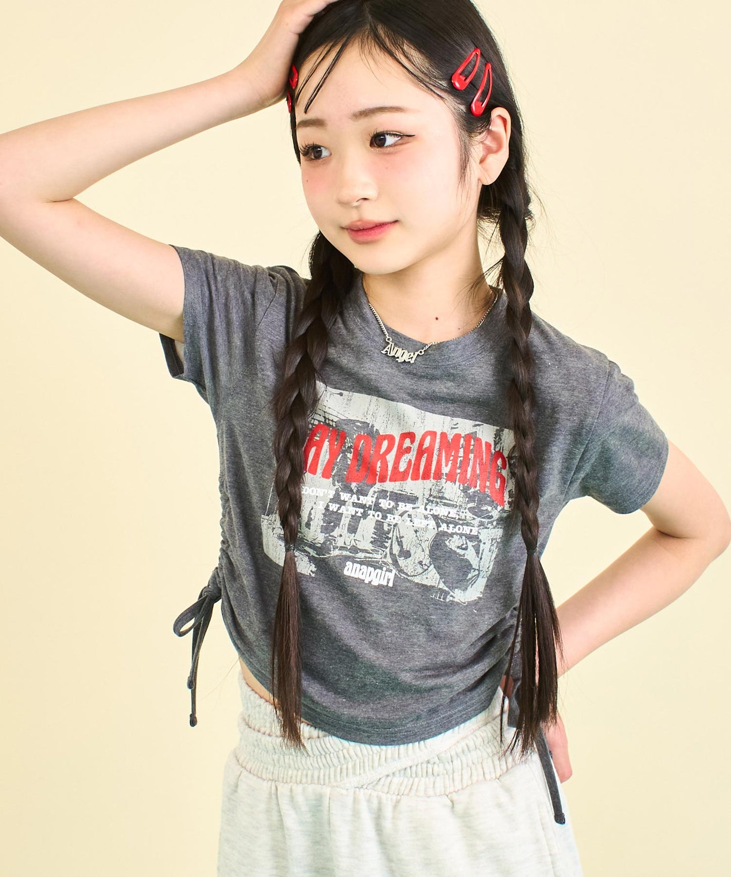 サイド シャーリング ロック Tシャツ 913-7660