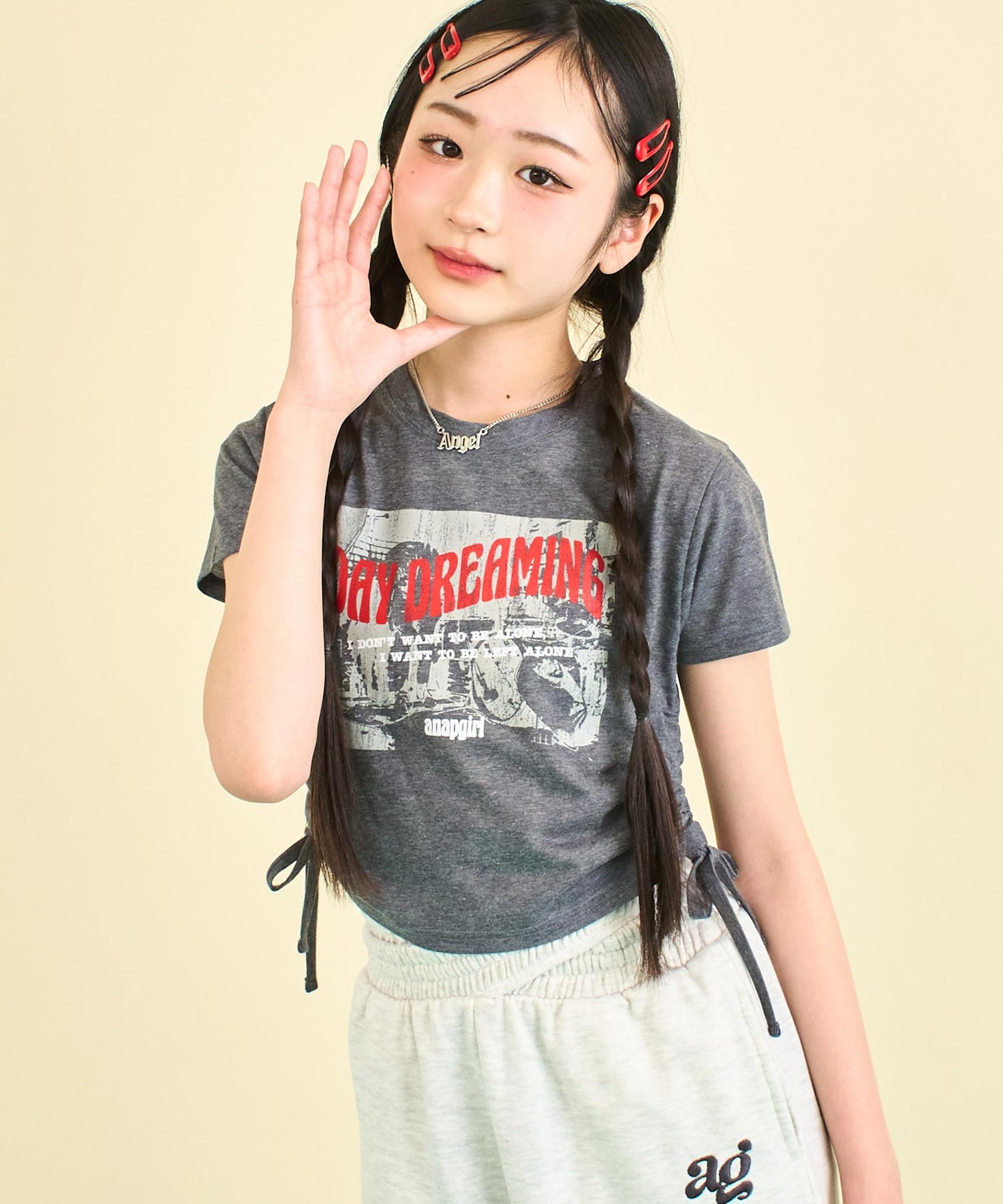 サイド シャーリング ロック Tシャツ 913-7660