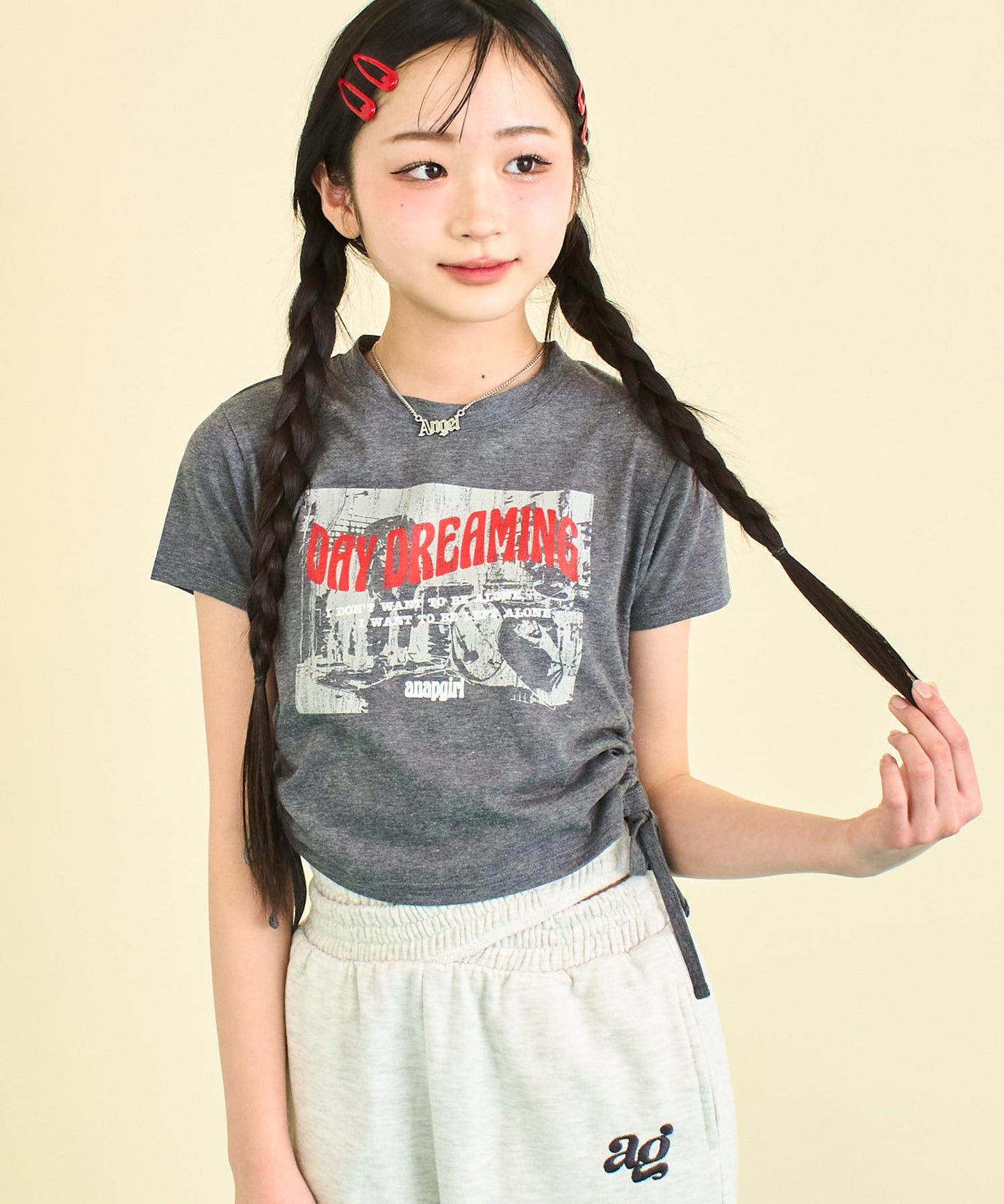 サイド シャーリング ロック Tシャツ 913-7660