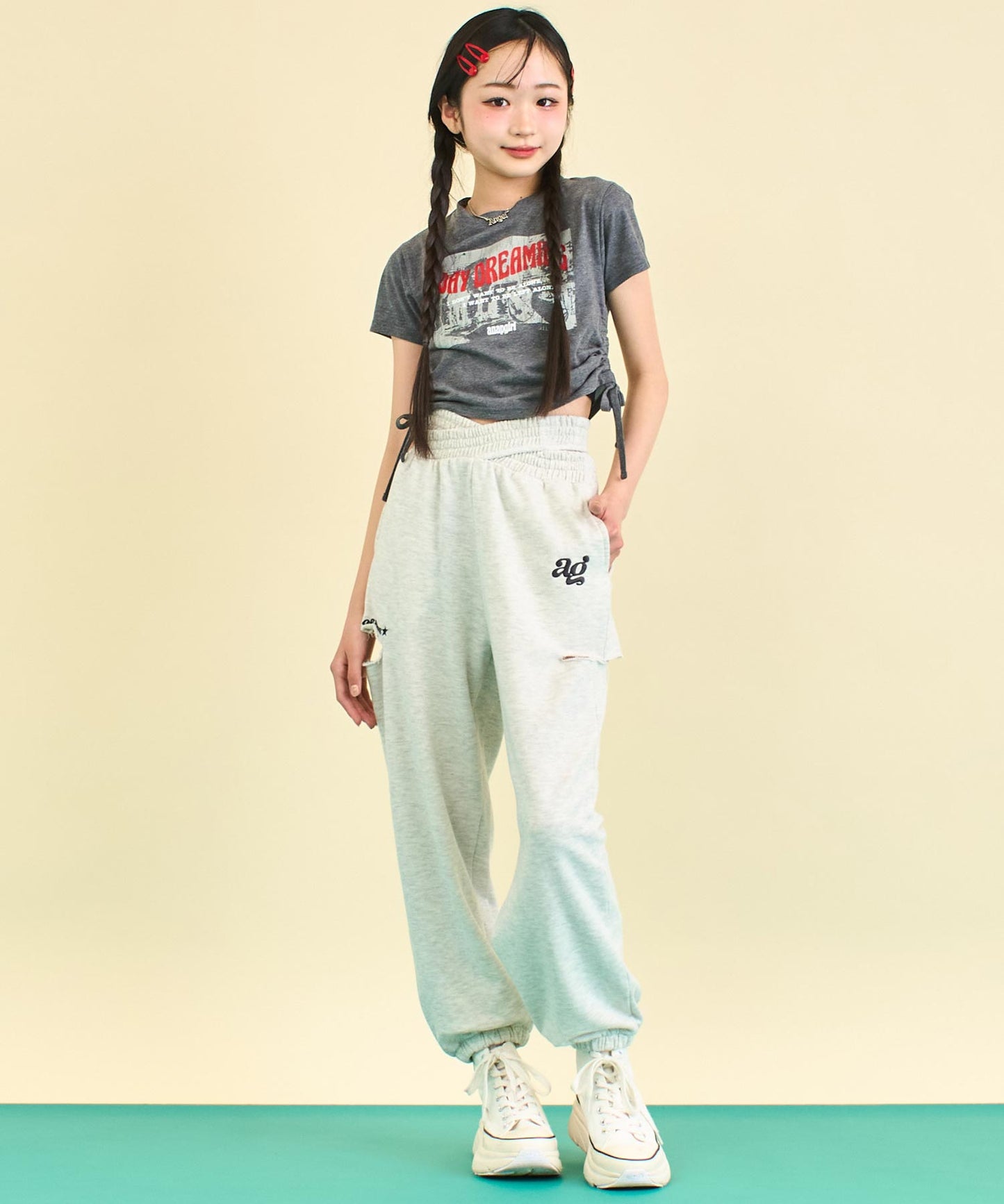 サイド シャーリング ロック Tシャツ 913-7660