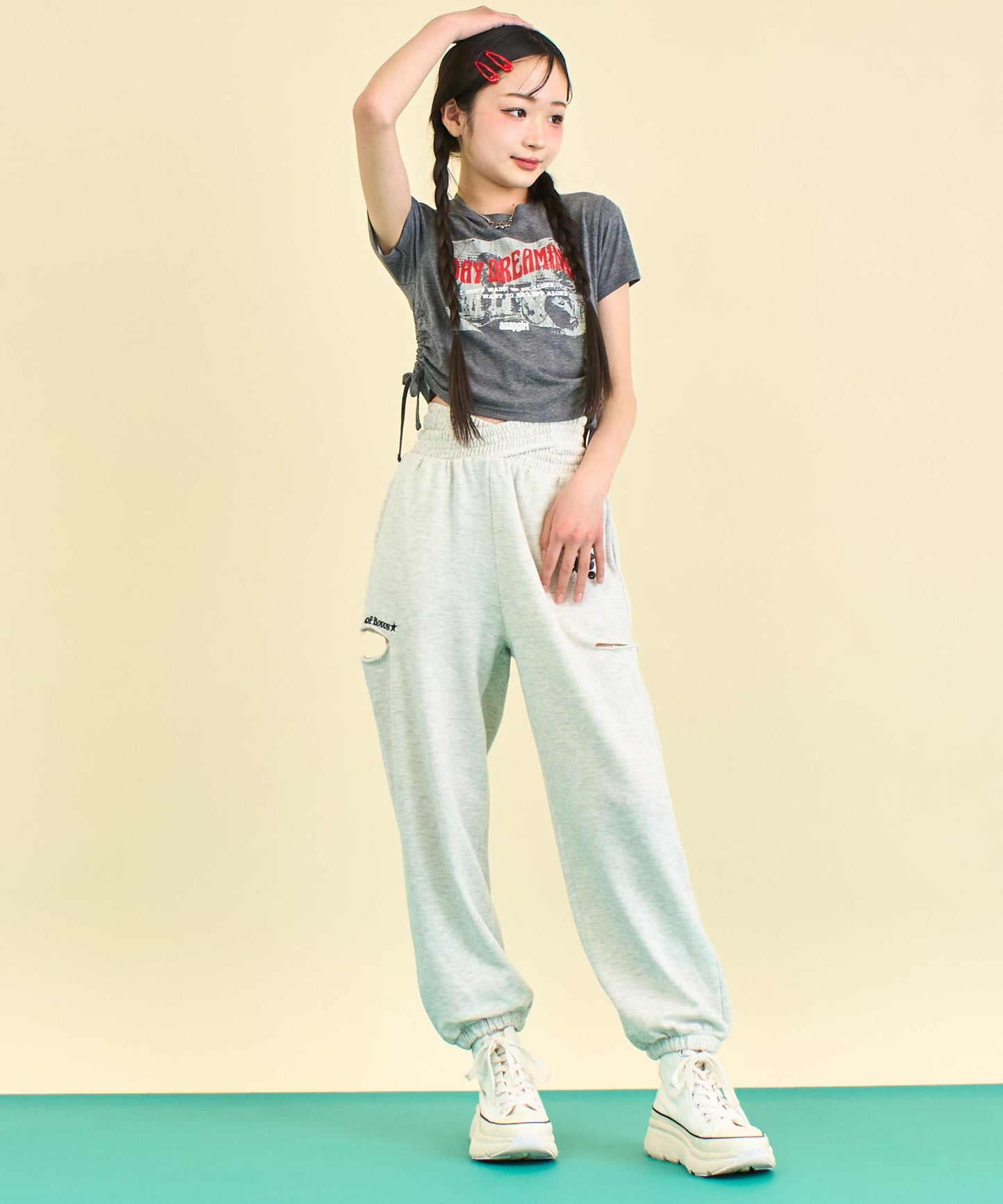 サイド シャーリング ロック Tシャツ 913-7660