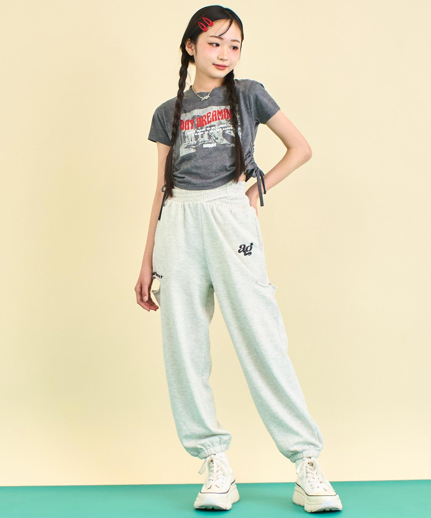 サイド シャーリング ロック Tシャツ 913-7660