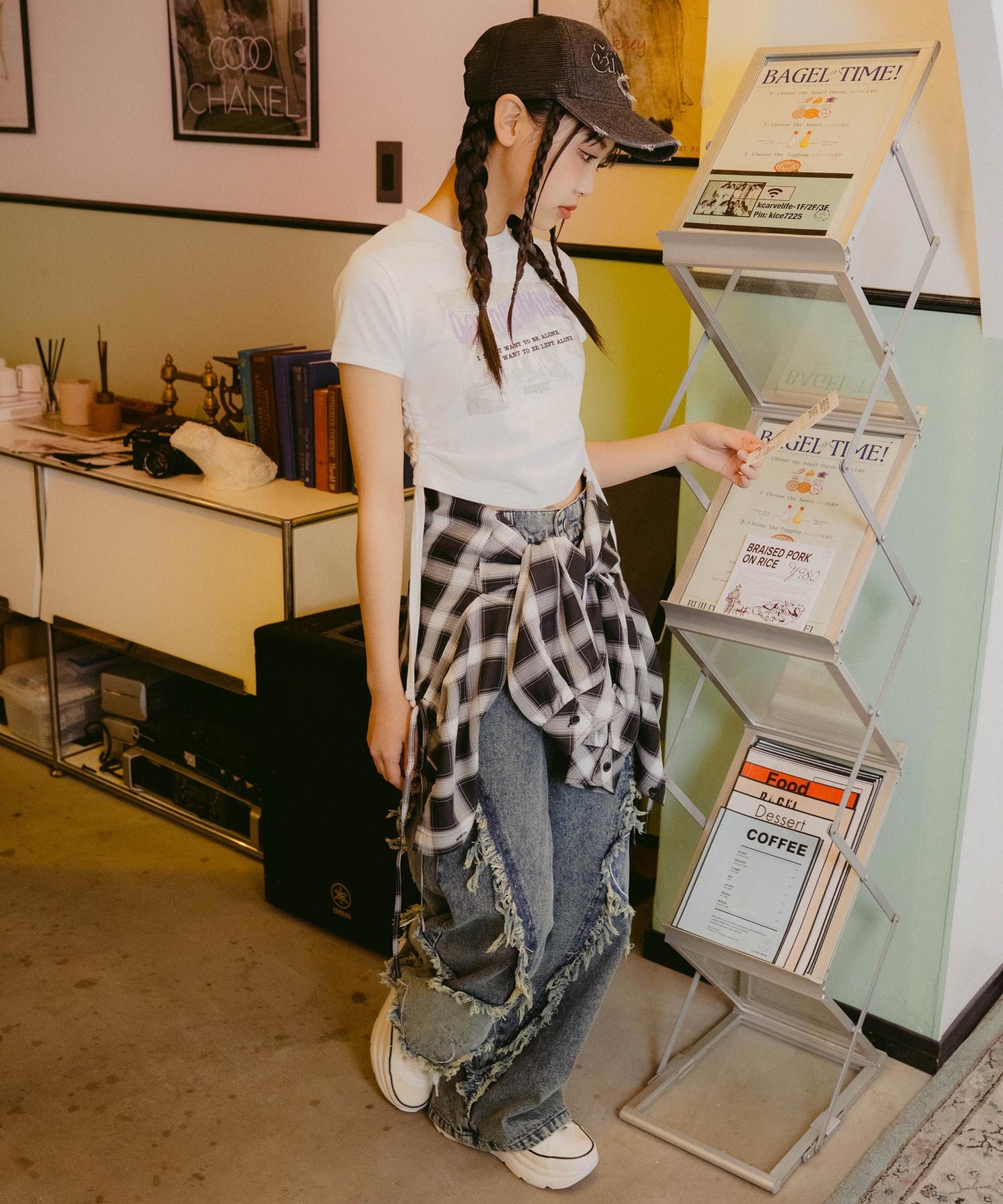 サイド シャーリング ロック Tシャツ 913-7660
