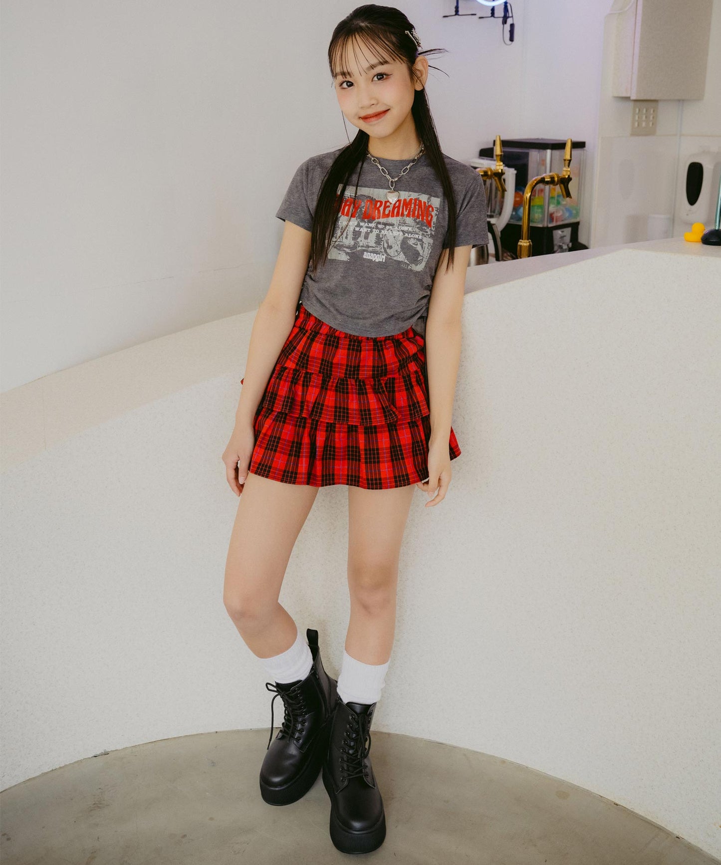サイド シャーリング ロック Tシャツ 913-7660