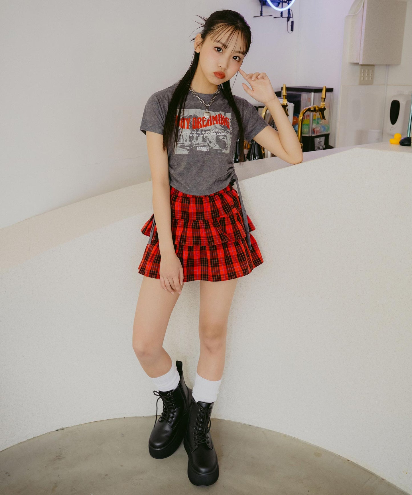 サイド シャーリング ロック Tシャツ 913-7660