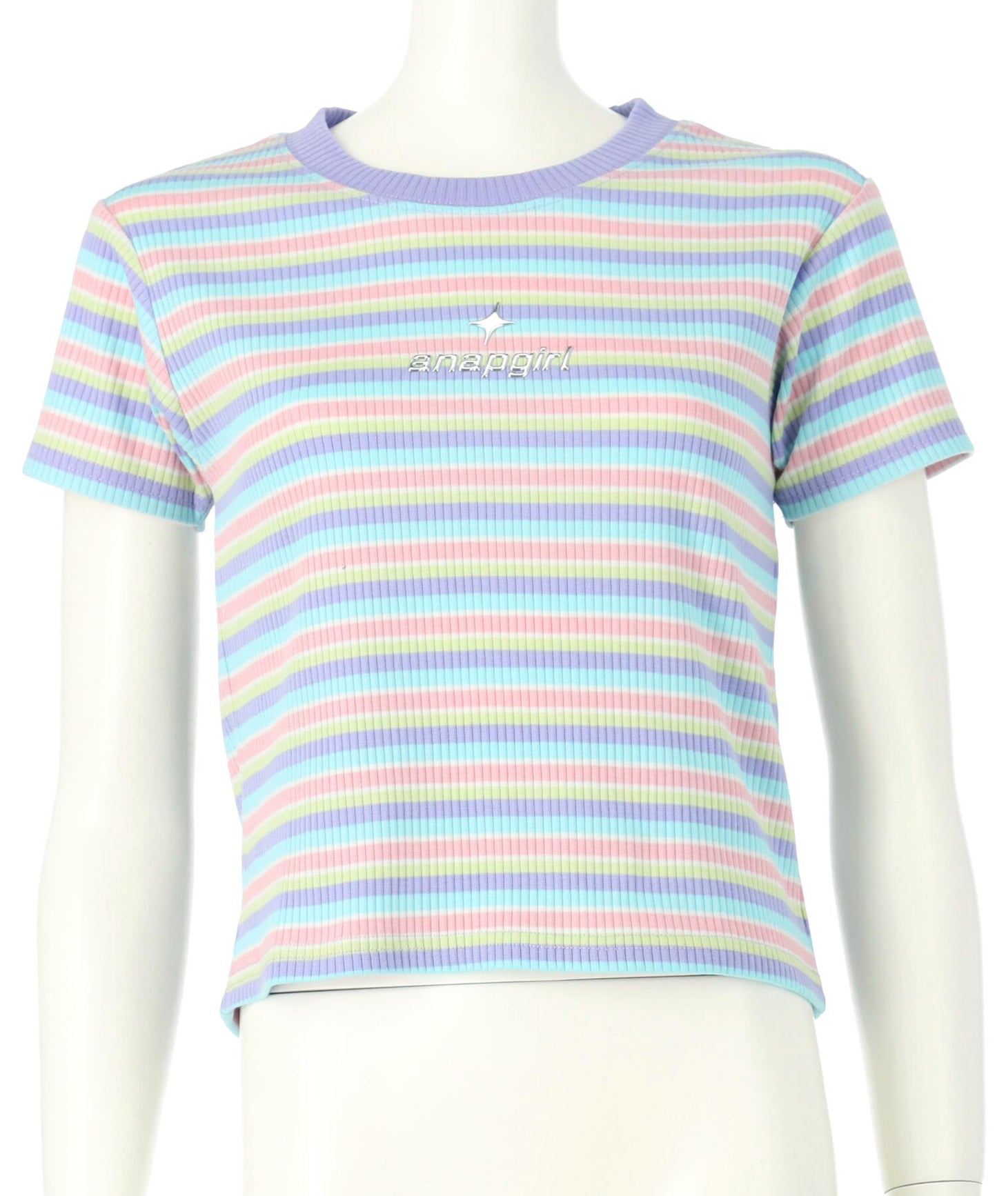 シルバー ジェル プリント リブ Tシャツ トップス (キッズお揃い) 913-7661