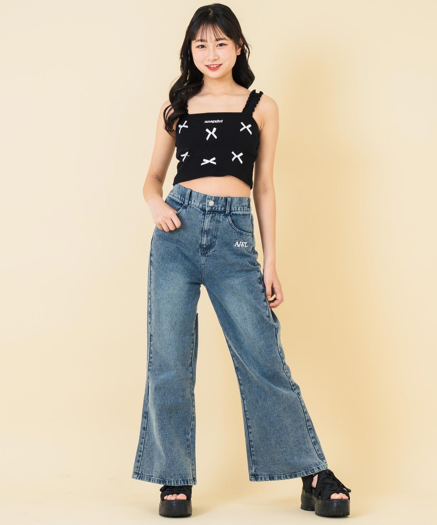 リボン モチーフ パッド付 キャミソール 913-7678