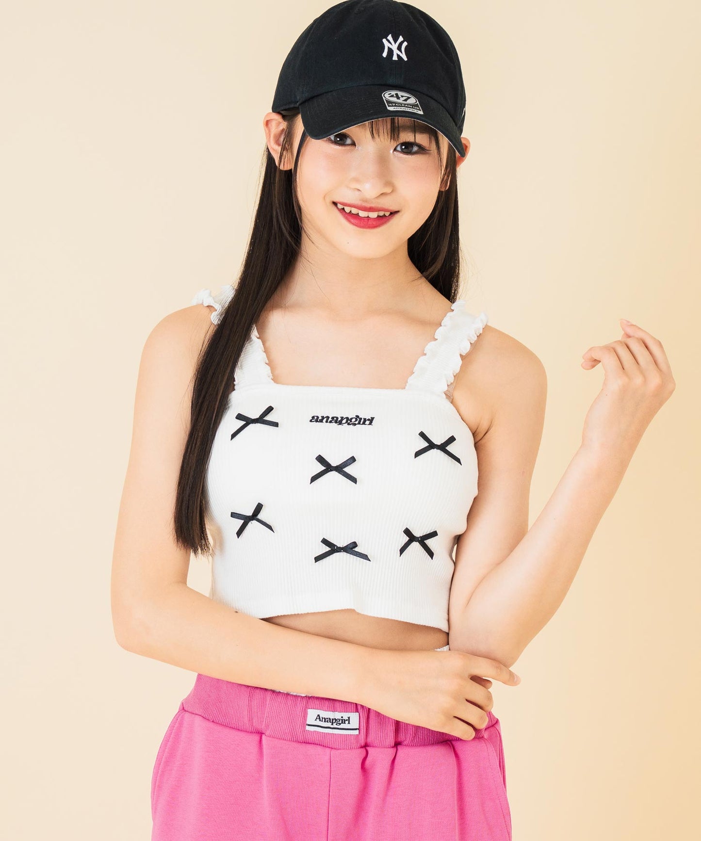 リボン モチーフ パッド付 キャミソール 913-7678
