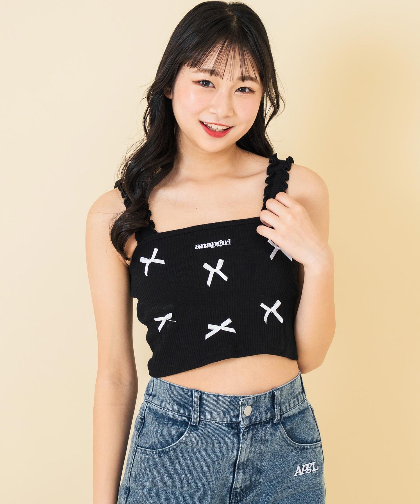 リボン モチーフ パッド付 キャミソール 913-7678