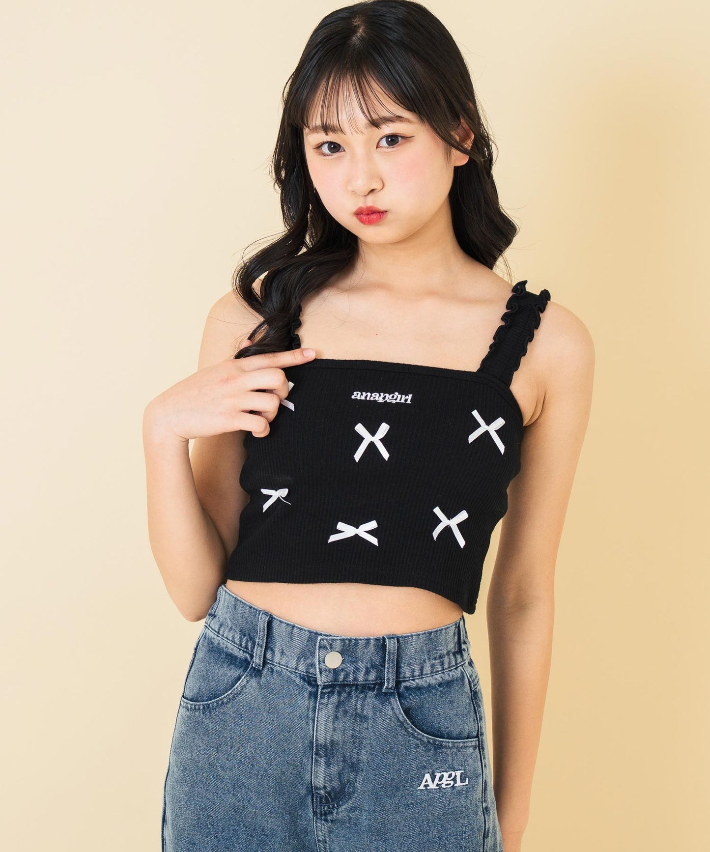 リボン モチーフ パッド付 キャミソール 913-7678