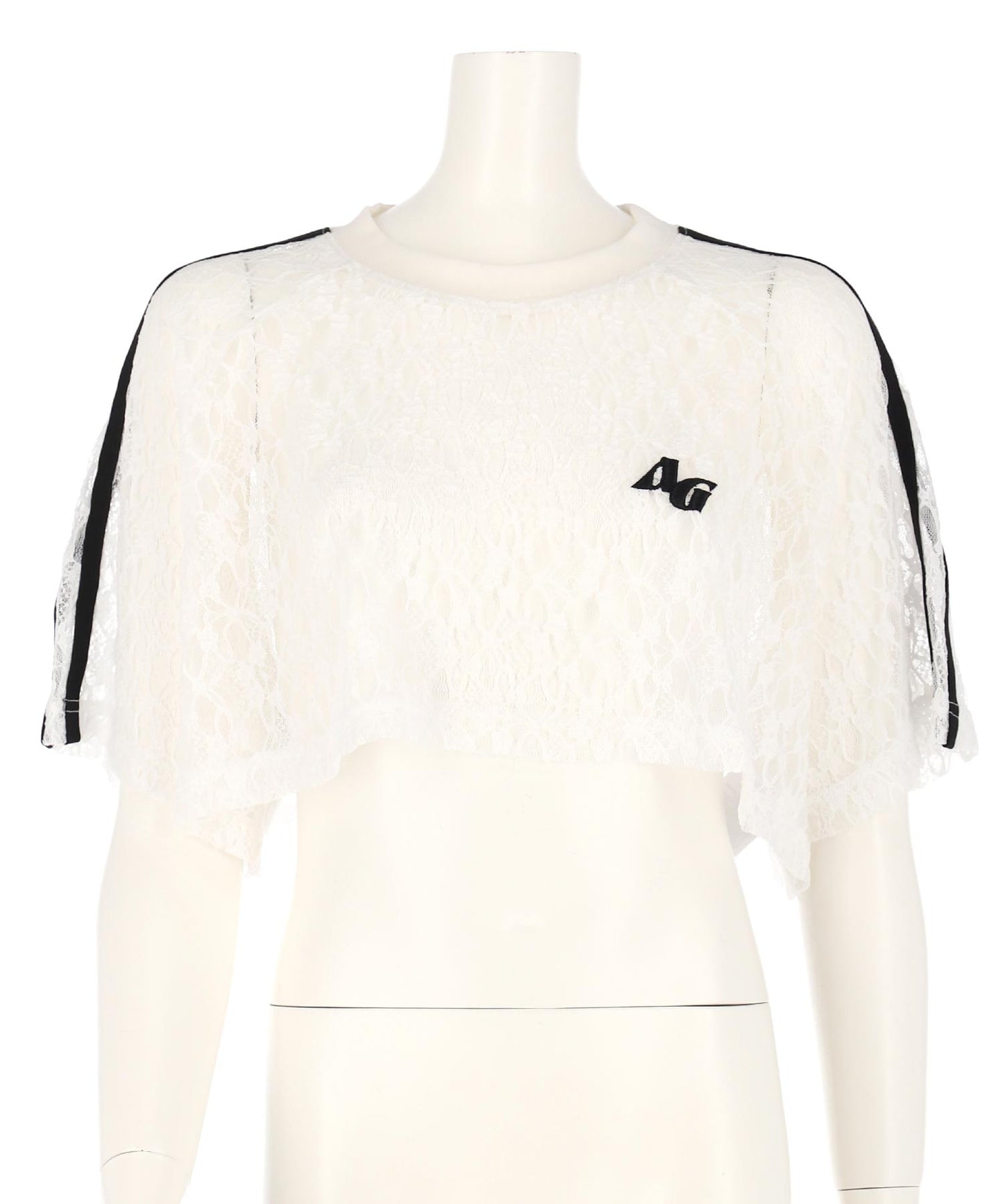 ライン入 レース クロップド トップス 913-7679