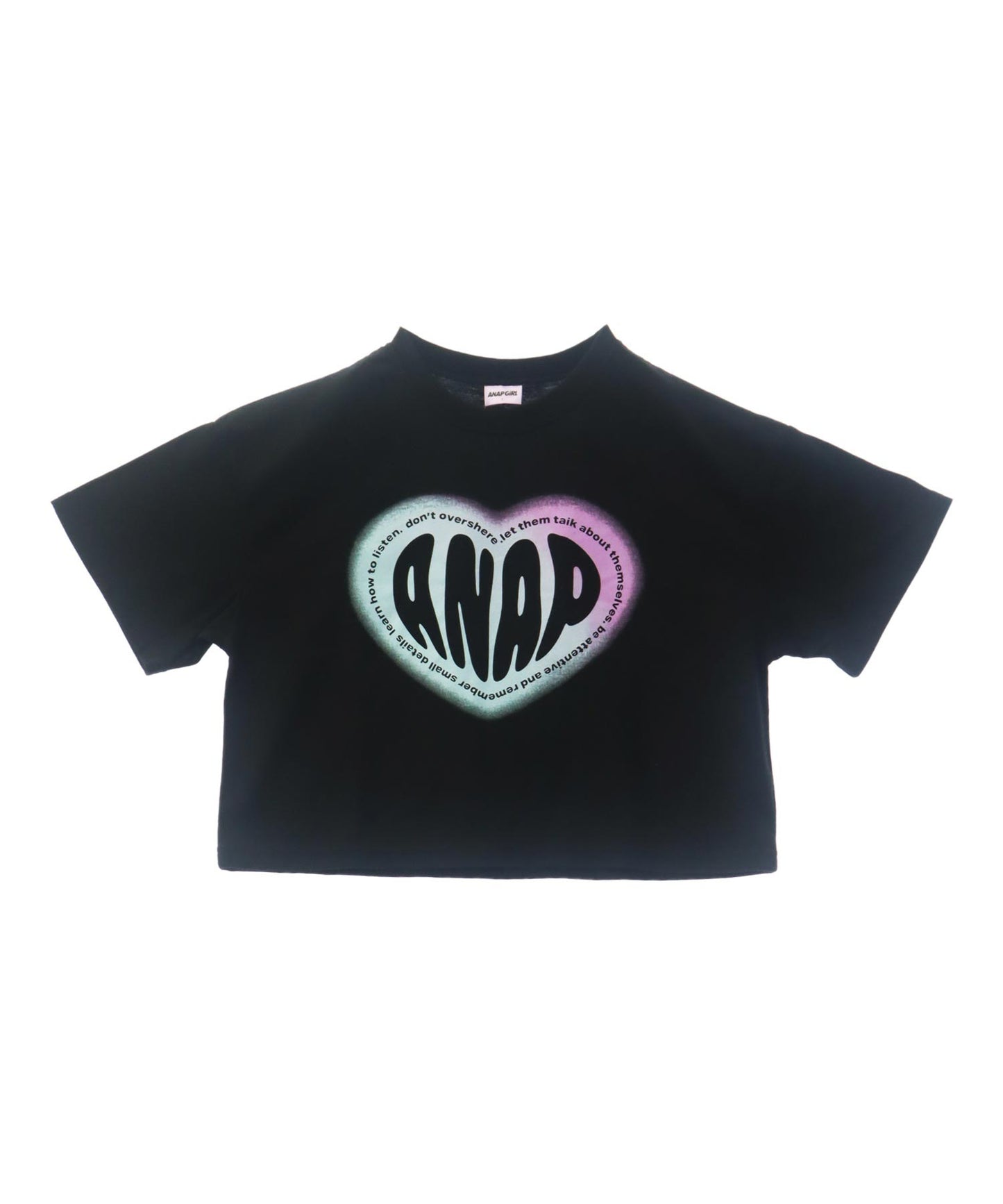 ハート グラデーション プリント クロップド Tシャツ 【キッズお揃い】 913-7738