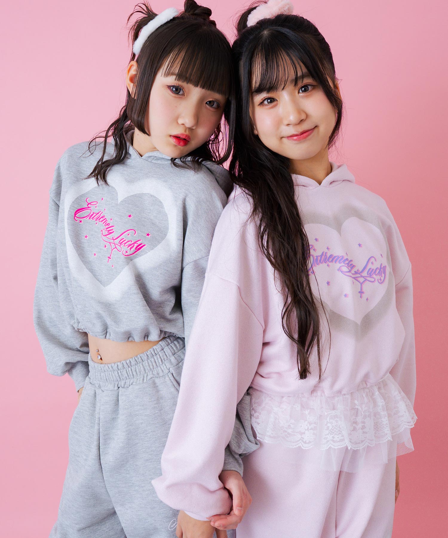 オーバー クロップド ラメ スウェット パーカー 【別売りセットアップ