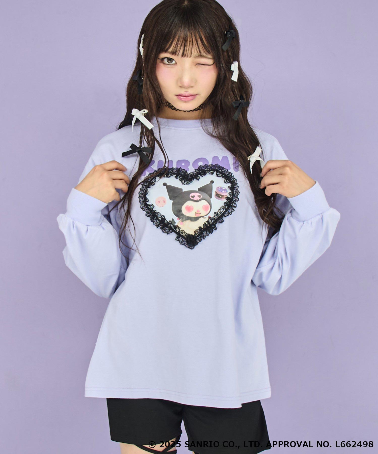 ANAP GiRL ×【 クロミ 】ハートフリル オーバー ロンT 913-7871 – ANAP