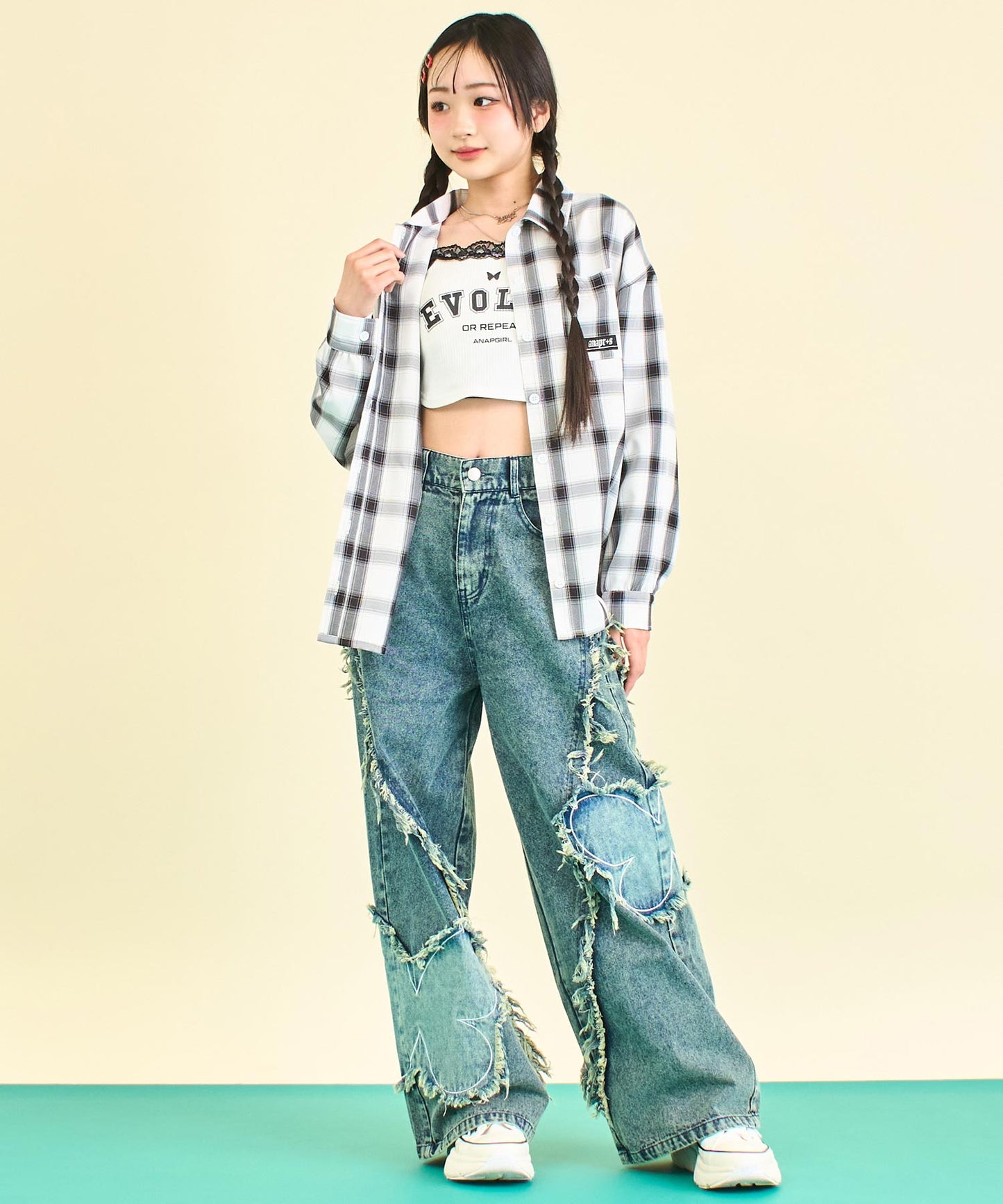 ANAPR+S オーバー チェック シャツ (キッズお揃い)【ユニセックス】 914-7657