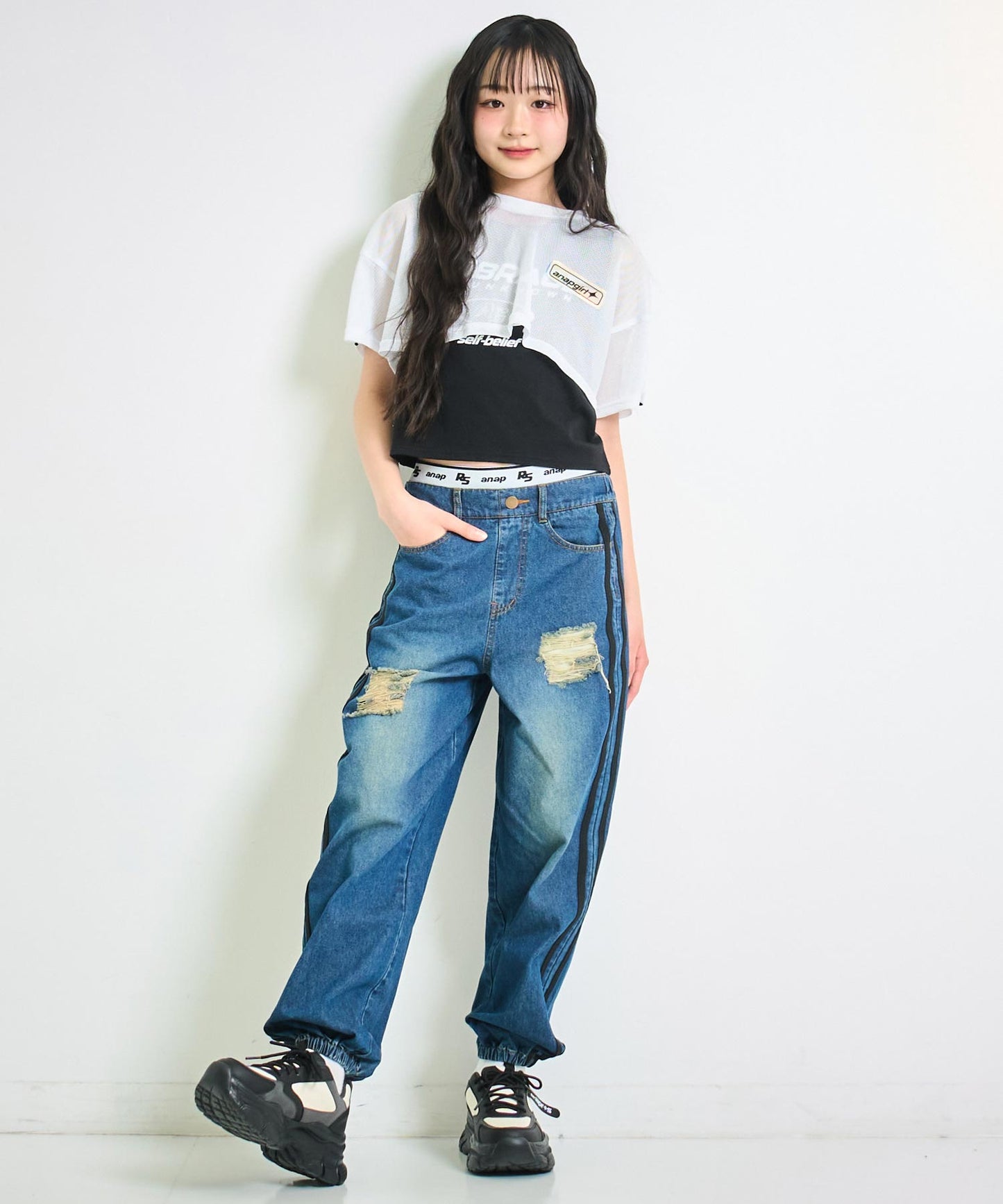 ショート メッシュ トップス × タンクトップ SET 918-7663
