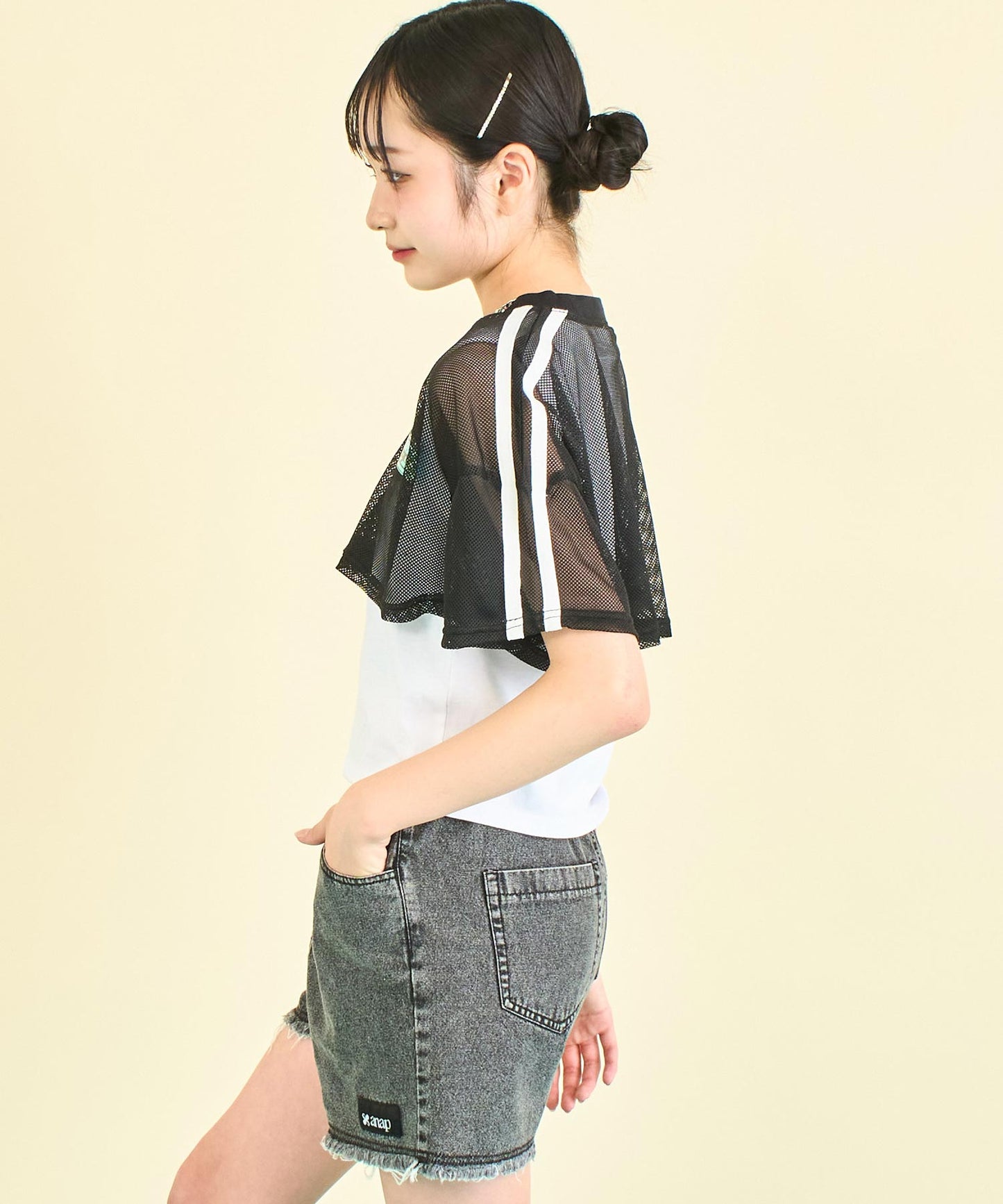 ショート メッシュ トップス × タンクトップ SET 918-7663
