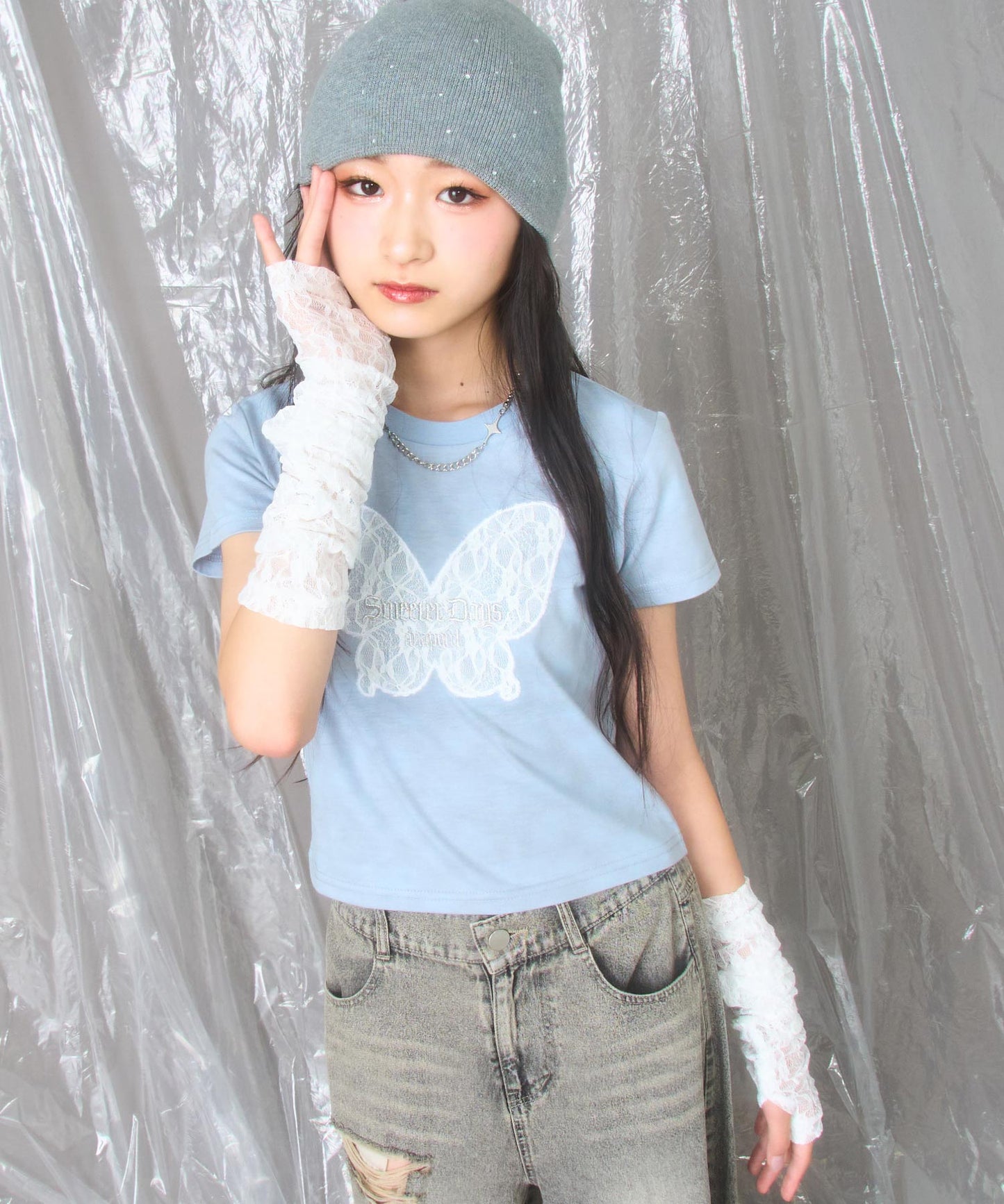 サックス/150cm(Sサイズ着用)