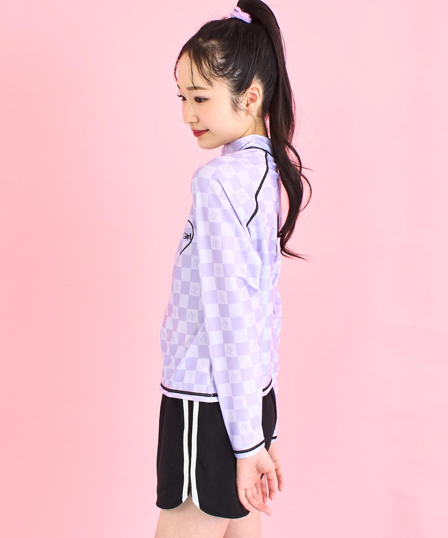 チェック ロゴ ラグラン ラッシュガード 919-7687