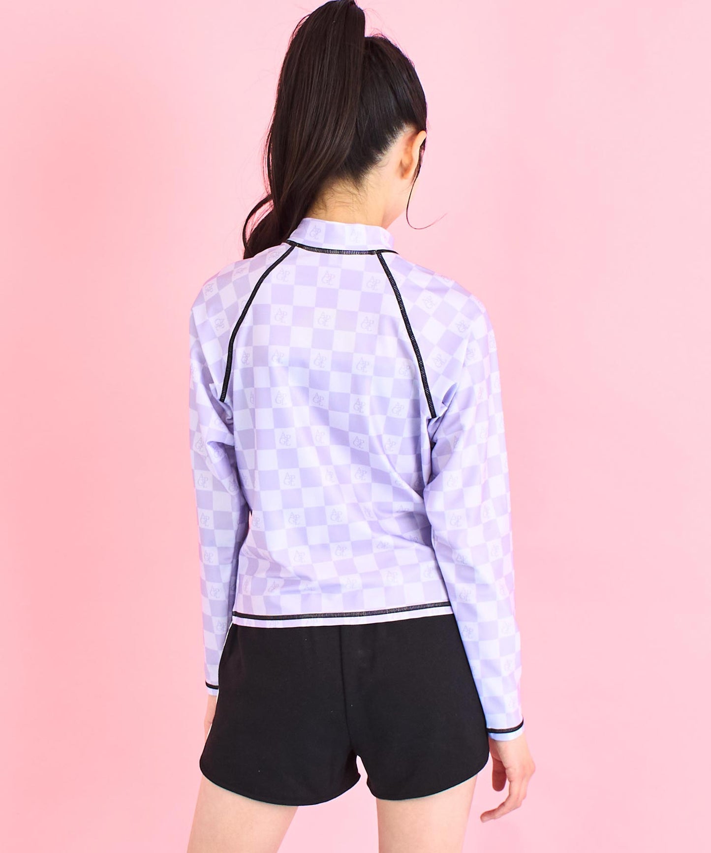 チェック ロゴ ラグラン ラッシュガード 919-7687