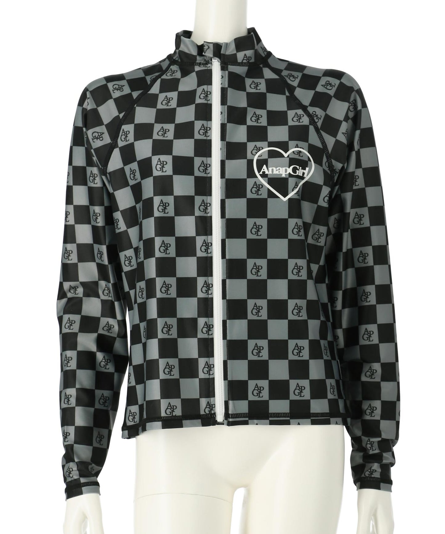 チェック ロゴ ラグラン ラッシュガード 919-7687