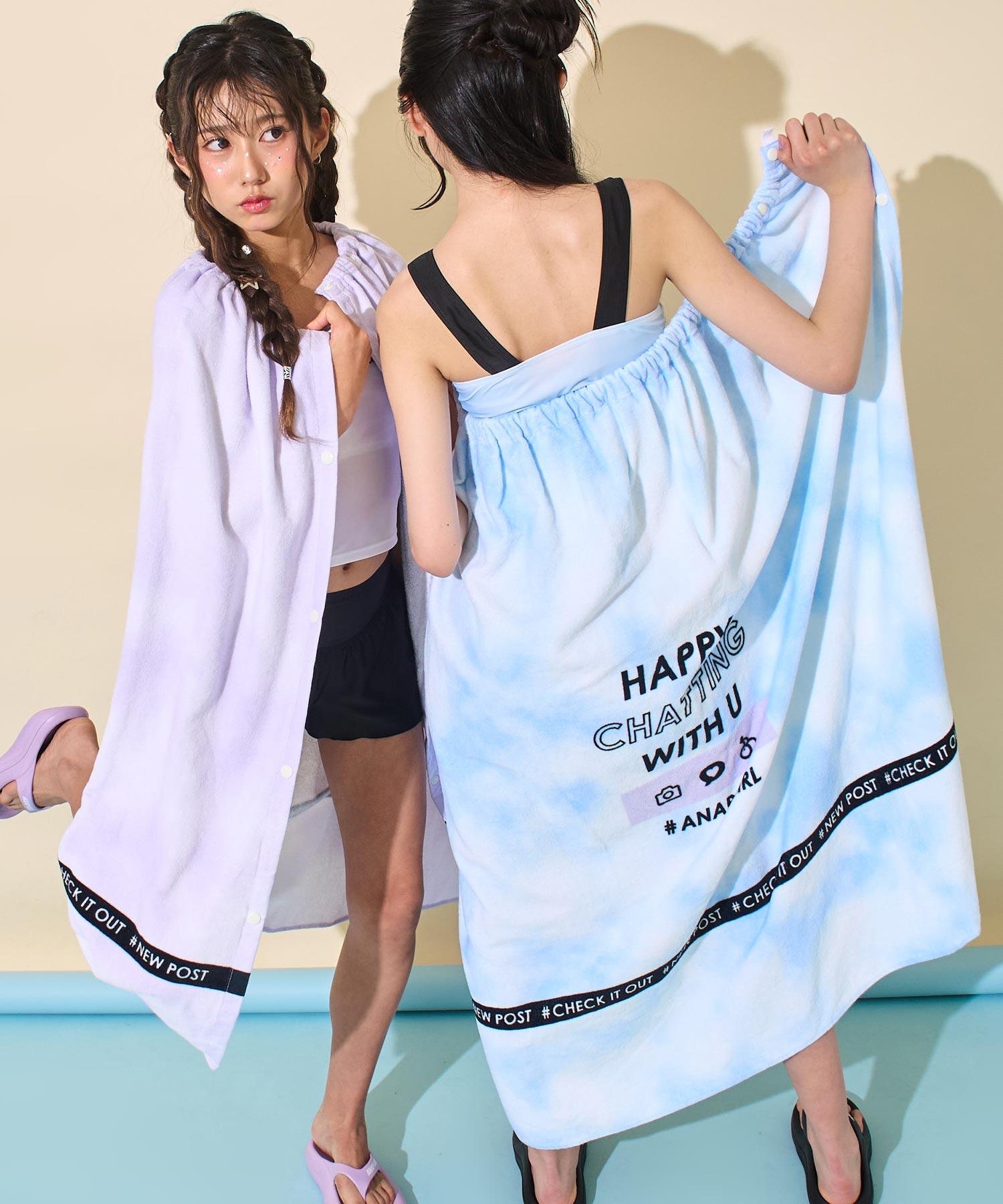 タイダイ柄 ラップタオル 100cm 919-7911 – ANAP オンラインショップ